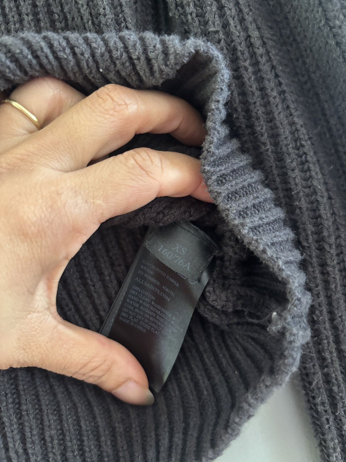 Allsaints All Saints Ria Ribbed black sweater XS Size XS / US 0-2 / IT 36-38 - 3 Thumbnail