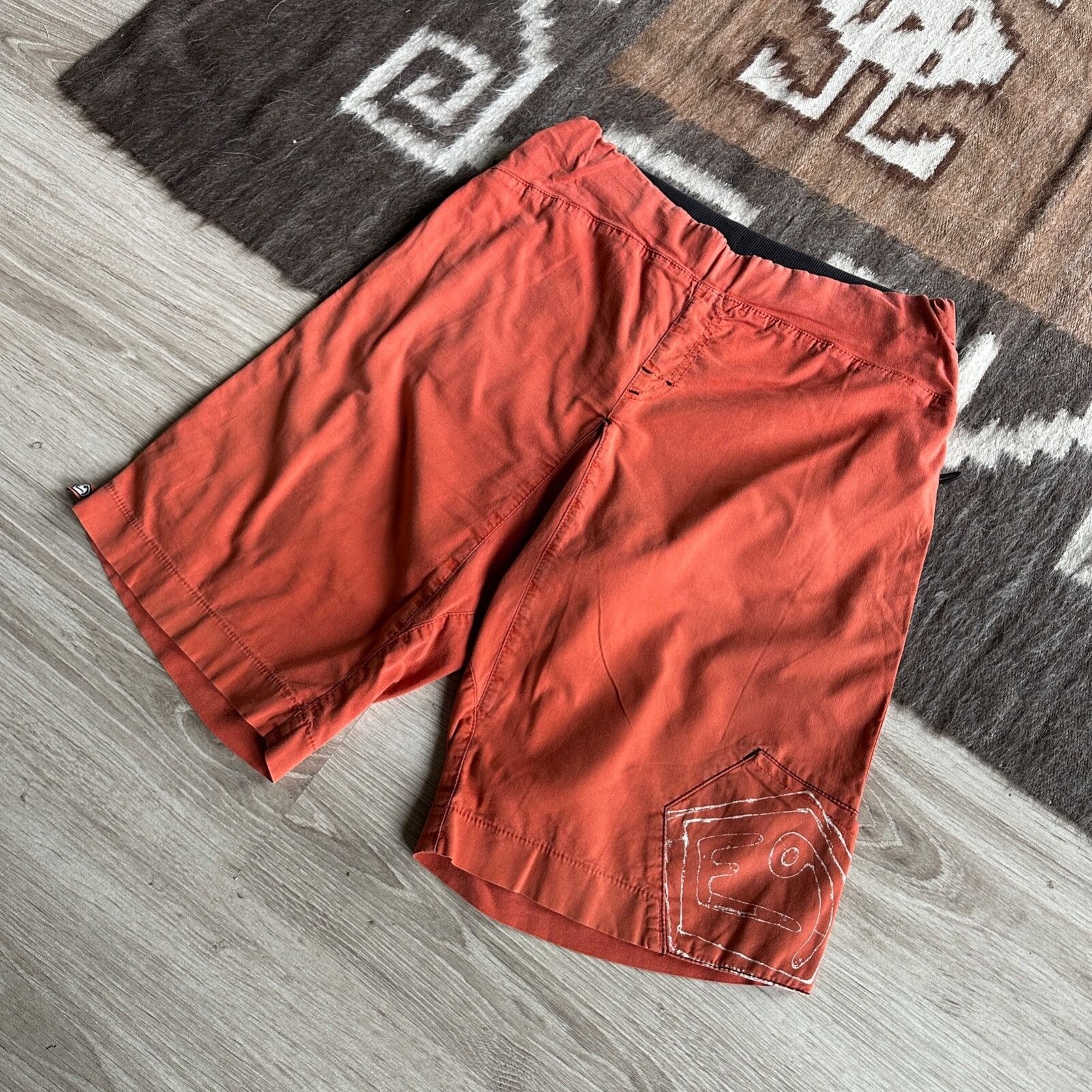 Vintage E9 Climbing Vintage Orange Cotton Shorts Size S 9034AC Size US 30 / EU 46 - 2 Thumbnail
