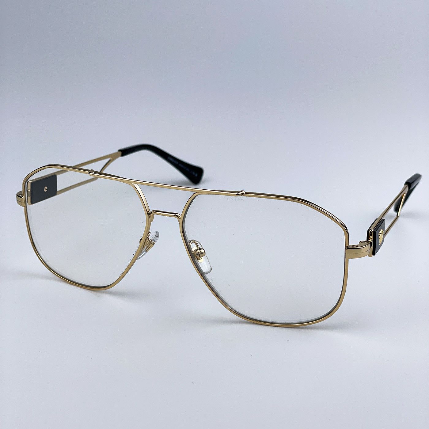 Versace NEW Versace VE1287 1002 Metal Pilot Men Unisex Eyeglasses Size ONE SIZE - 3 Thumbnail