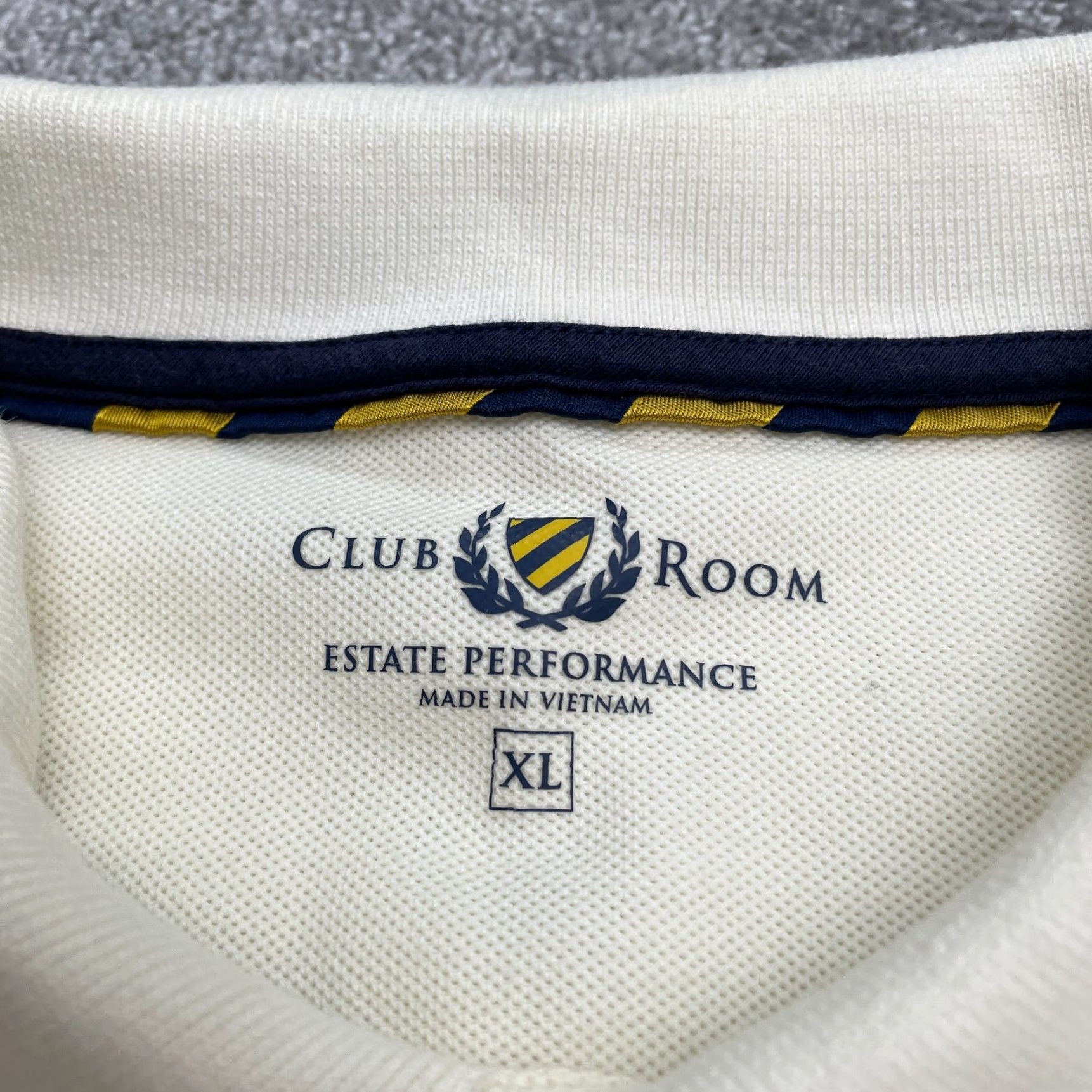 Club Room Club Room Polo Shirt Mens XL Ivory Short Sleeve Cotton Polyester Blend Golf Rugby Activewear Casual Sports Shirt Size US XL / EU 56 / 4 - 4 Thumbnail
