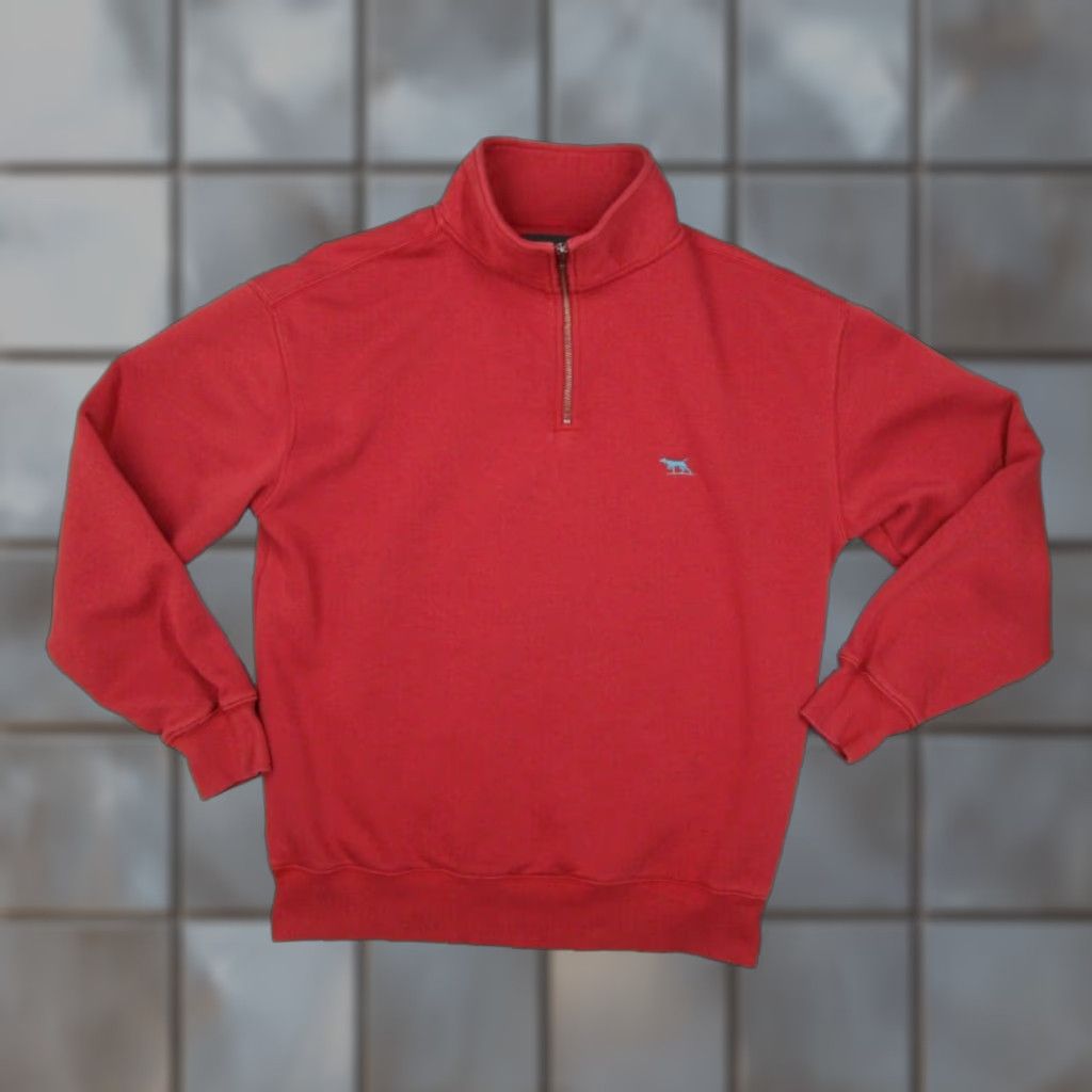 Rodd & Gunn RODD & GUNN Sweater Mens Large Red 1/4 Zip Long Sleeve Fleece Pullover Logo Dog Size US L / EU 52-54 / 3 - 1 Thumbnail
