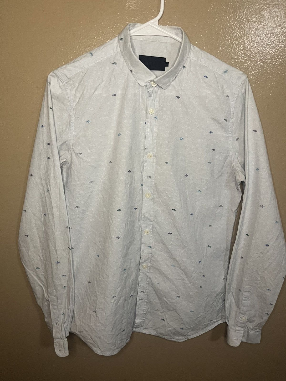 Other Blue button up shirt with blue fish print Size US M / EU 48-50 / 2 - 1 Thumbnail