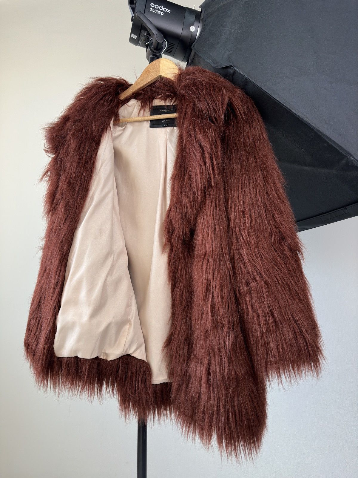 HYPE Varsity Mohair Fuzzy Fluffy Faux Fur Cropped Jacket OG