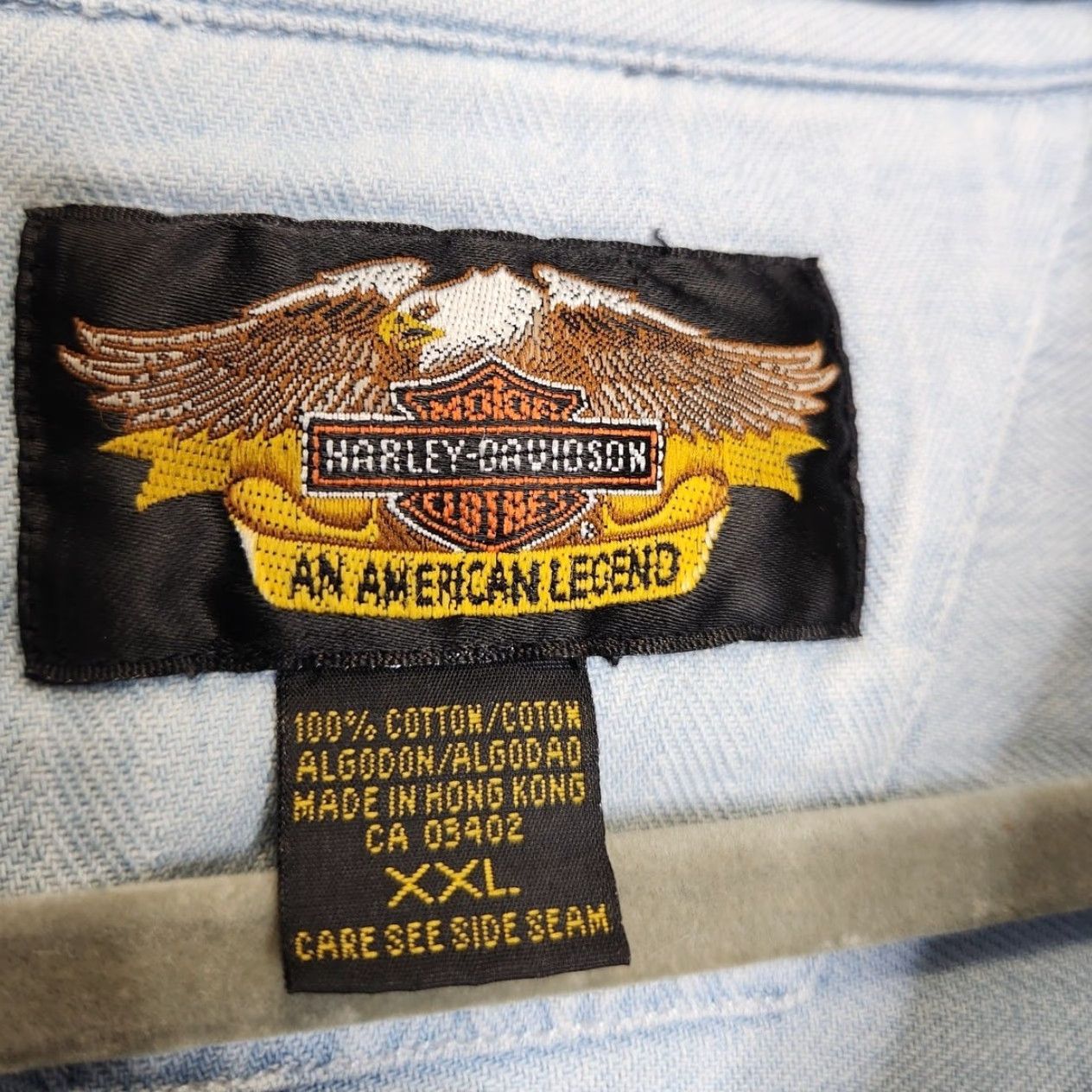 Harley Davidson Harley Davidson Button Flannel Denim XXL Logo Vintage VTG Unisex Adults Long Sleeve Blue 2XL Regular Shirt Mens Boys Womens? Size US XXL / EU 58 / 5 - 4 Thumbnail