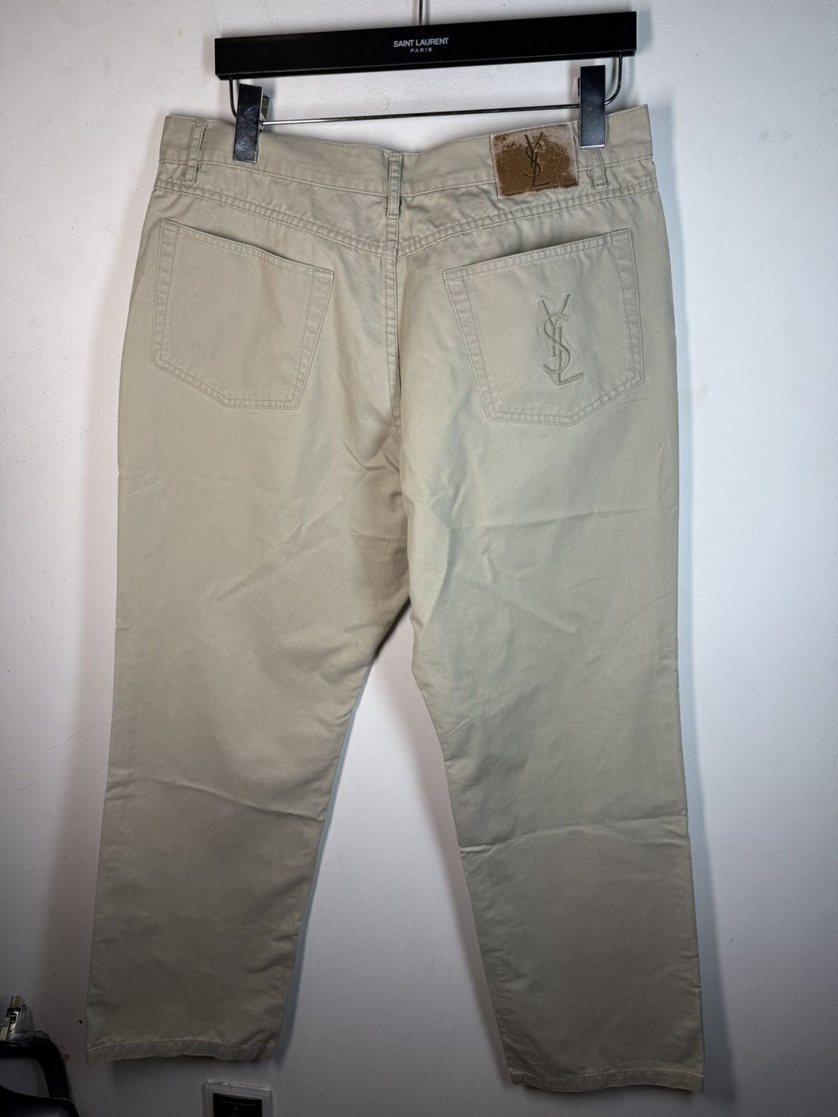 Yves Saint Laurent Beige 36x32 YSL Jeans Cotton Pants Size US 36 / EU 52 - 2 Thumbnail