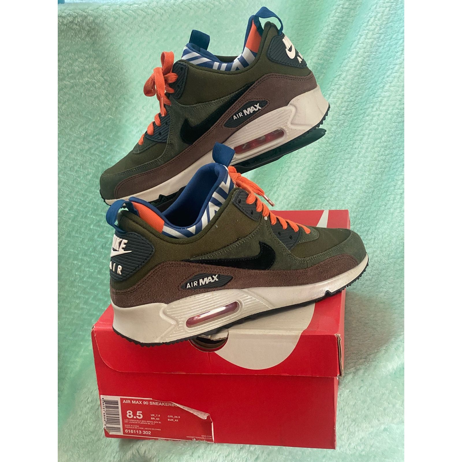 Nike Air Max 90 Sneakerboot PRM 'Lagoon Green' m8.5 w10 Size US 8.5 / EU 41-42 - 3 Thumbnail