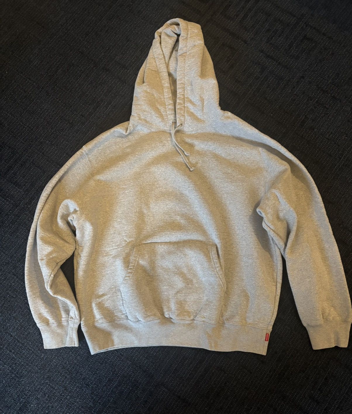 Supreme Supreme Satin Appliqué Hooded Sweatshirt 'Heather Grey' Size US L / EU 52-54 / 3 - 2 Thumbnail