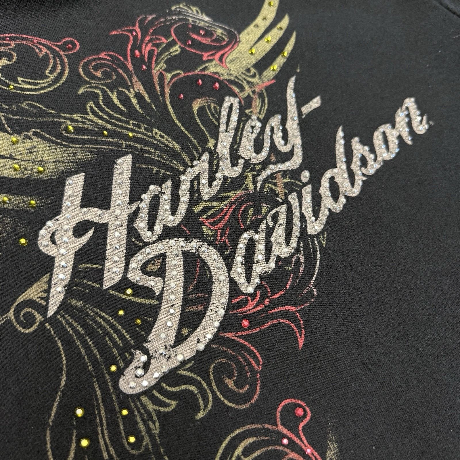 Harley Davidson Harley Davidson Women’s Sweatshirt Black Zip Rhinestone Size XL / US 12-14 / IT 48-50 - 5 Thumbnail