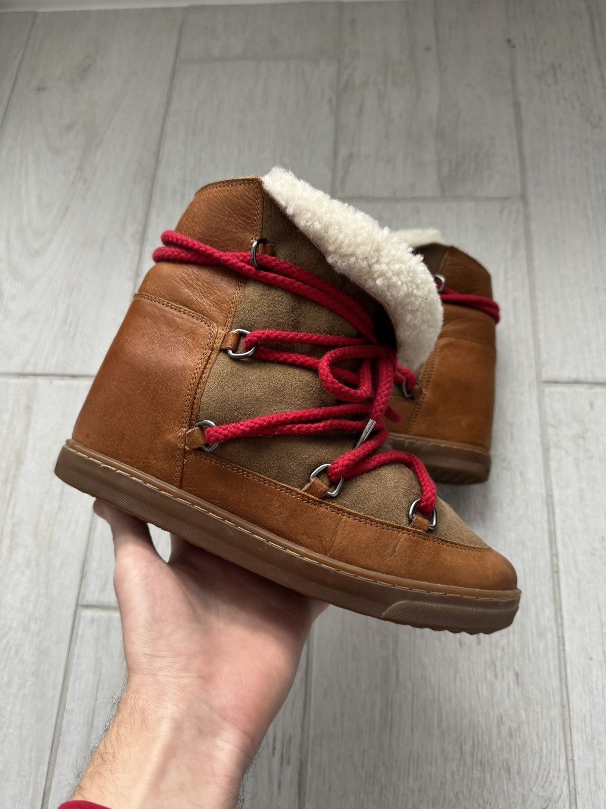 Isabel Marant Isabel Marant Nowles Wedge Snow Boots | Shearling & Leather Size US 9.5 / IT 39.5 - 12 Thumbnail