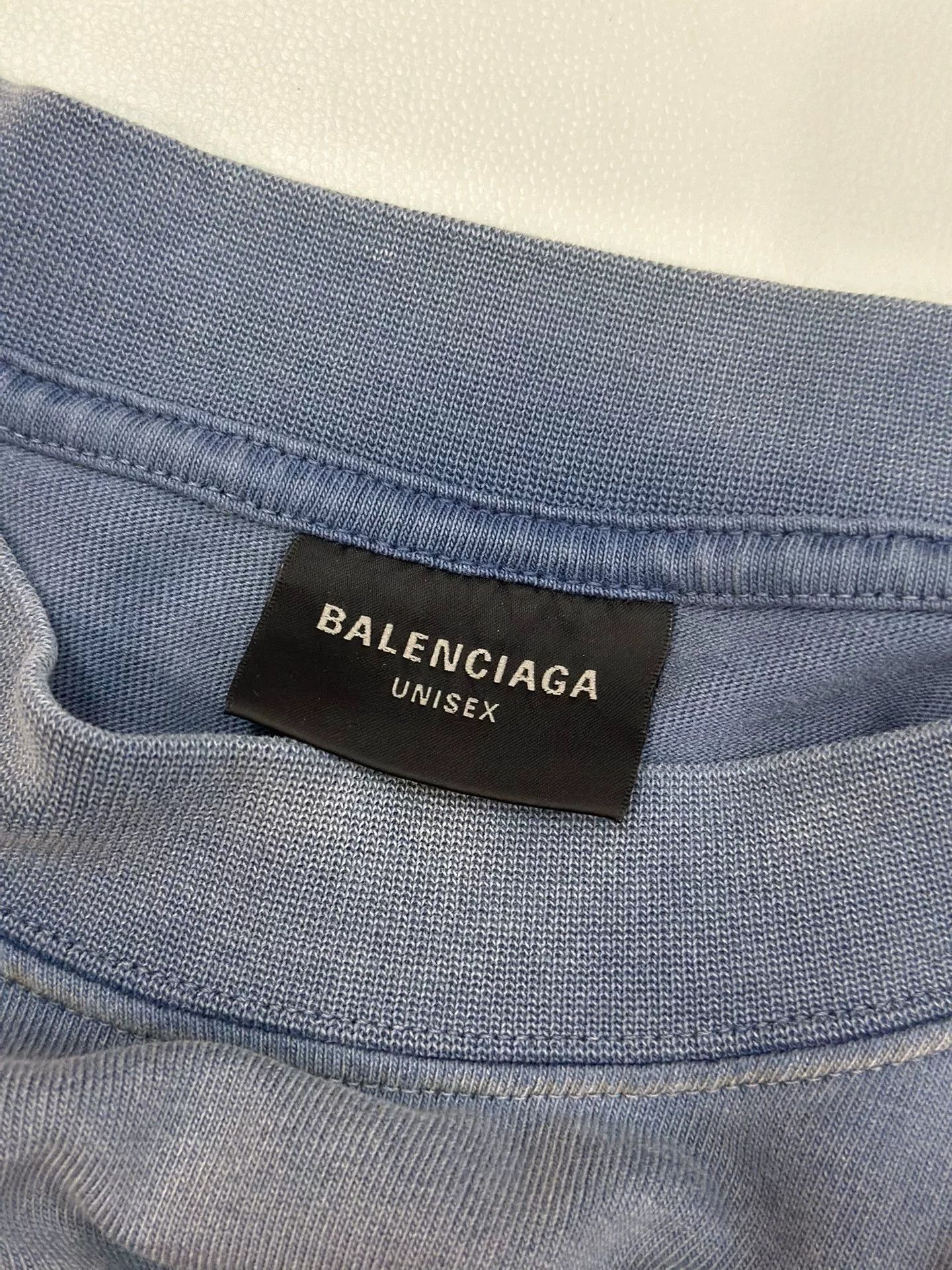 Balenciaga Balenciaga Berkind Washed Blue T-shirt Size US L / EU 52-54 / 3 - 4 Thumbnail