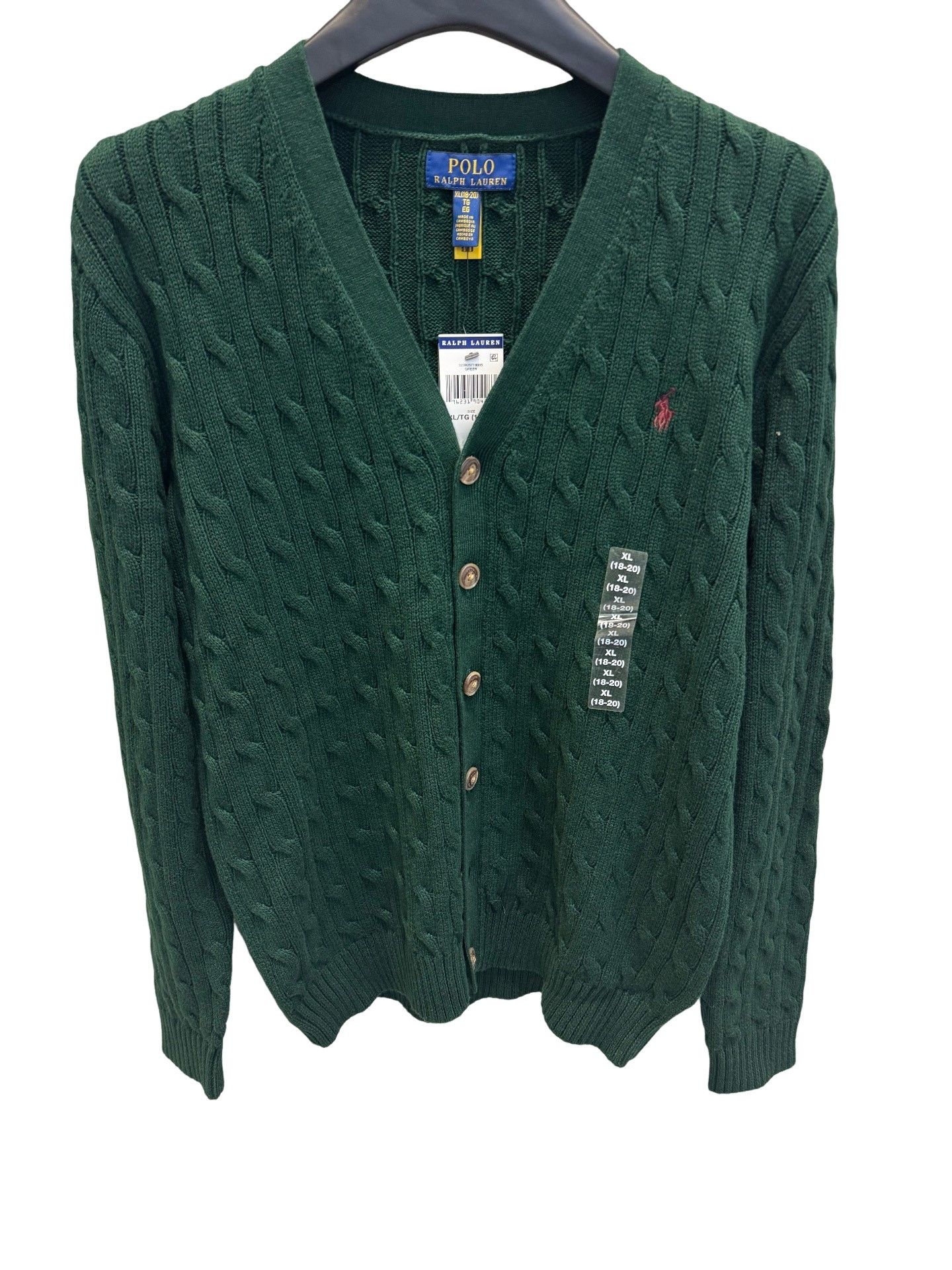 Polo Ralph Lauren Polo Ralph Lauren Green Cable Knit Cardigan Size S Size US S / EU 44-46 / 1 - 1 Thumbnail