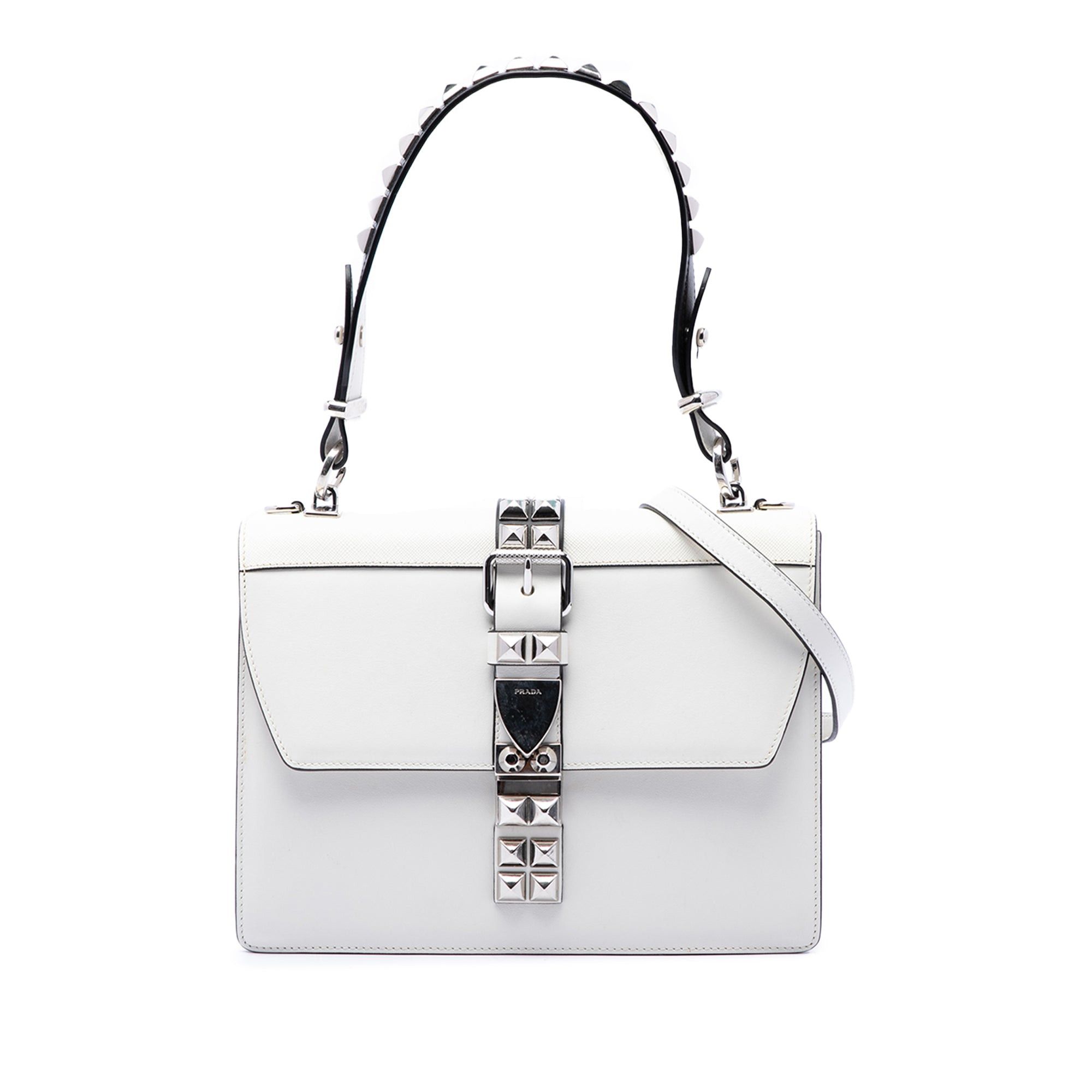 Prada City Calf and Saffiano Studded Elektra Satchel Size ONE SIZE - 1 Thumbnail