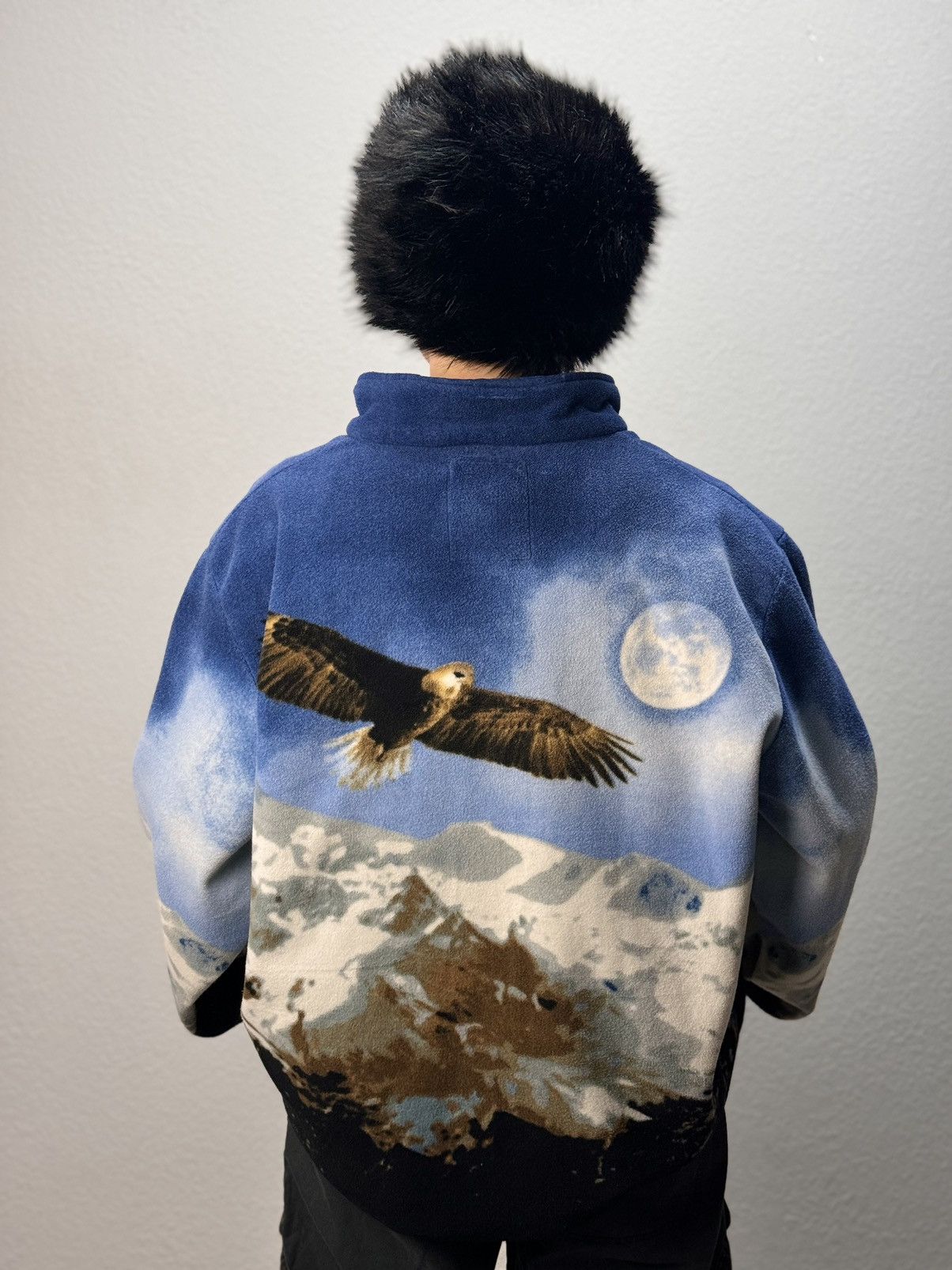 Other Vintage Black Fullprint Wolf Zip Animals Fleece Jacket Size US XL / EU 56 / 4 - 12 Thumbnail