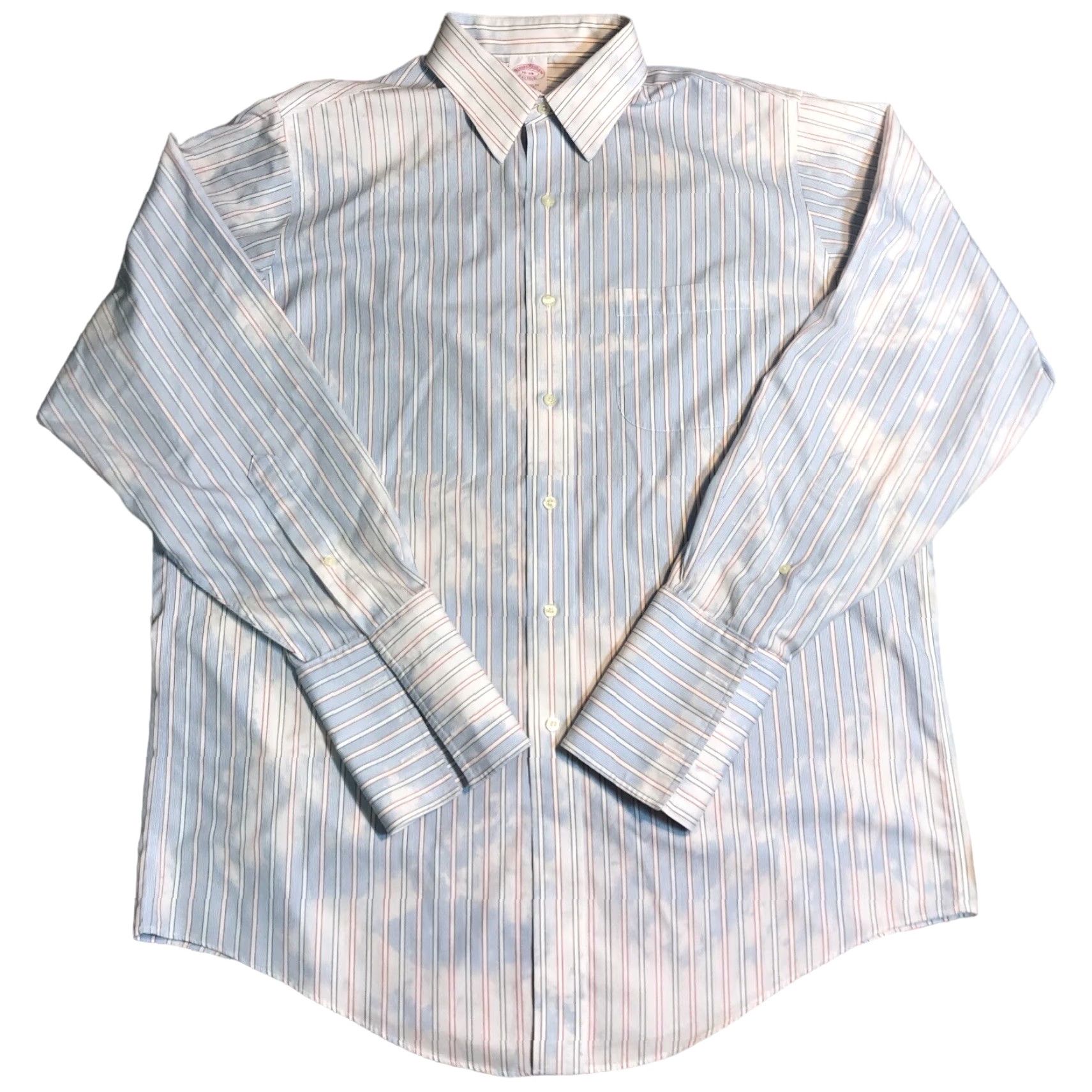 Brooks Brothers Brooks Brothers Shirt 16 Regular Blue White Tie Dye Acid Wash Button-Down Collared Long Sleeve Button-Up Mens USA Retro Colorful Classic Size US L / EU 52-54 / 3 - 2 Thumbnail