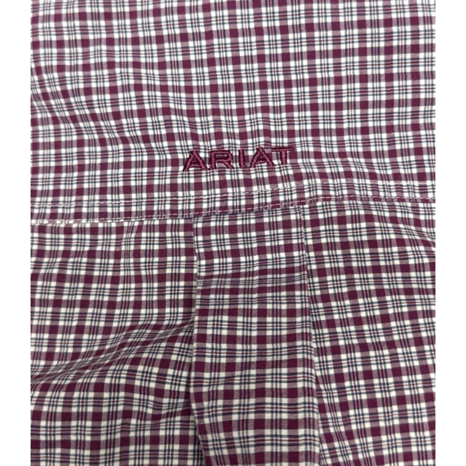 Ariat Ariat Pro Series Shirt Men’s M Purple Check Plaid Vented Western Rodeo Farmer Button-Up Long Sleeve Collared Cotton Blend Breathable Regular Size US M / EU 48-50 / 2 - 5 Thumbnail