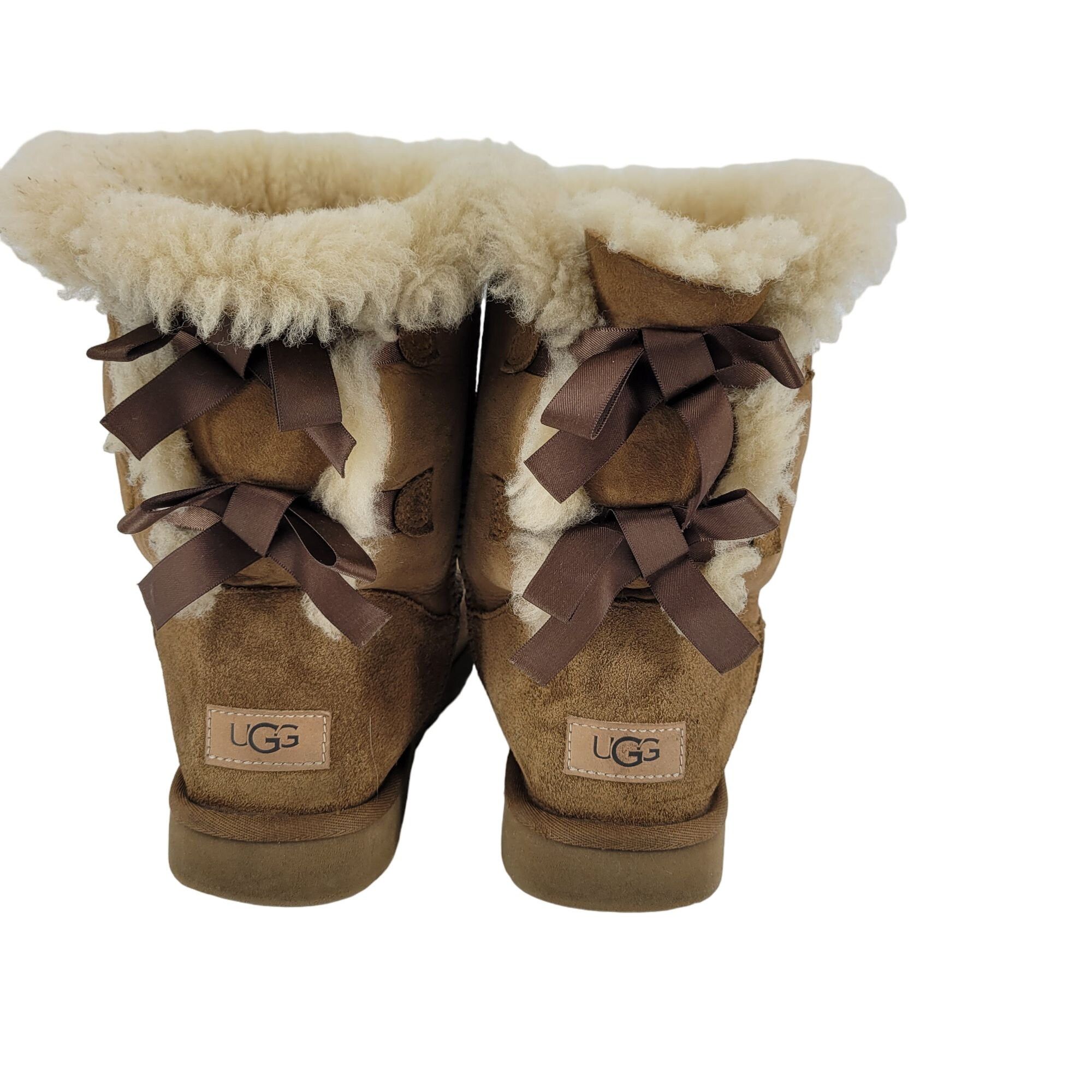 Other UGG Australia Bailey Bow II Leather Boots 8 Chestnut Shearli Size US 8 / IT 38 - 2 Thumbnail