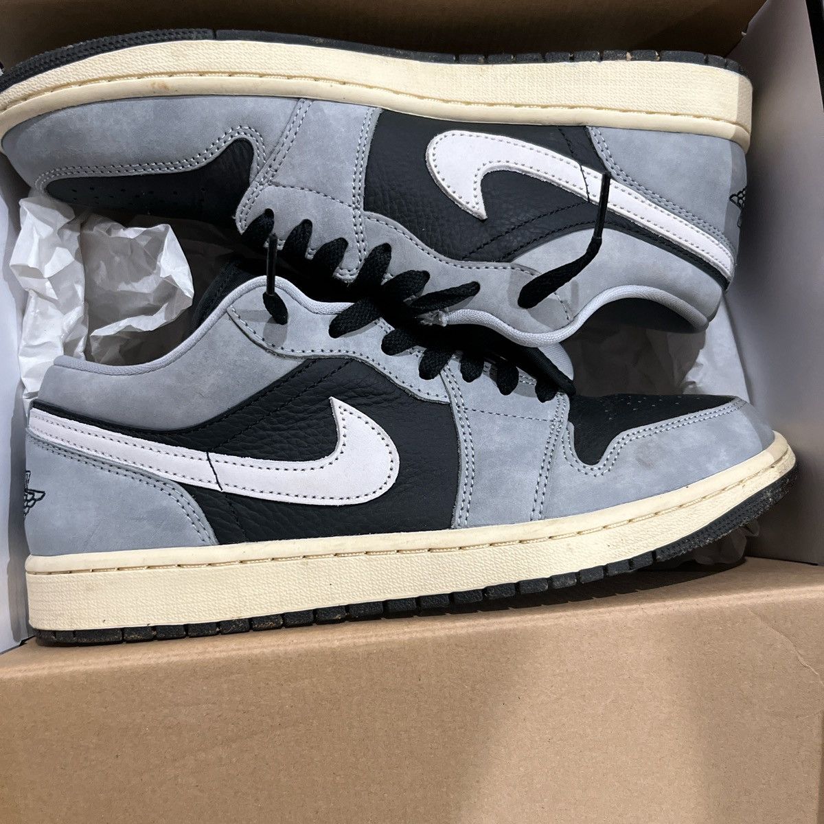 Nike jordan 1 lows black and grey Size US 10 / EU 43 - 1 Thumbnail