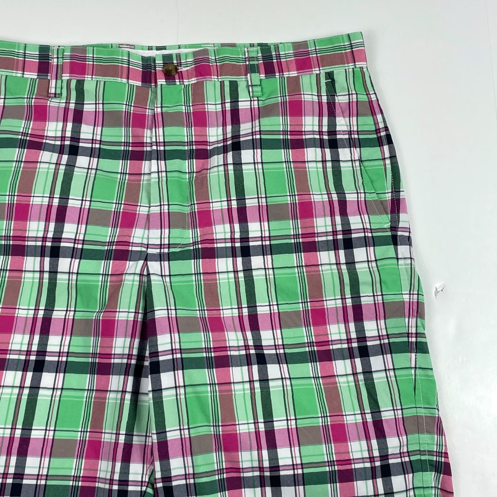 Footjoy FootJoy Shorts Mens 34 x 10 Green Madras Plaid Chino Stretch Golf Tennis Casual Workwear Outdoor 5-Pocket Mens Size US 34 / EU 50 - 3 Thumbnail