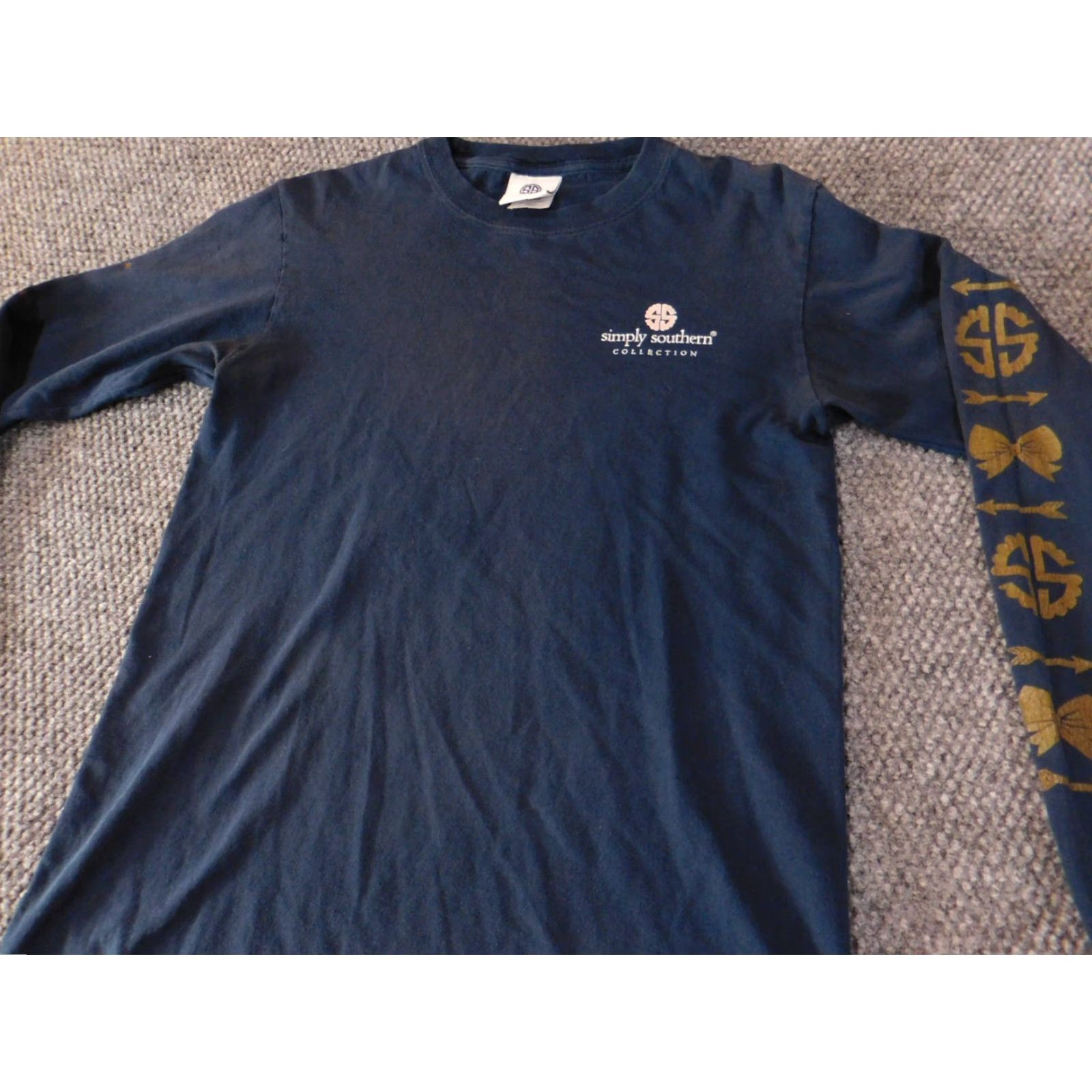 Vintage Simply Southern Mens Shirt Small blue owl graphic long sleeve Crew Neck Logo Stretch Cotton Spandex Regular Size US S / EU 44-46 / 1 - 6 Thumbnail