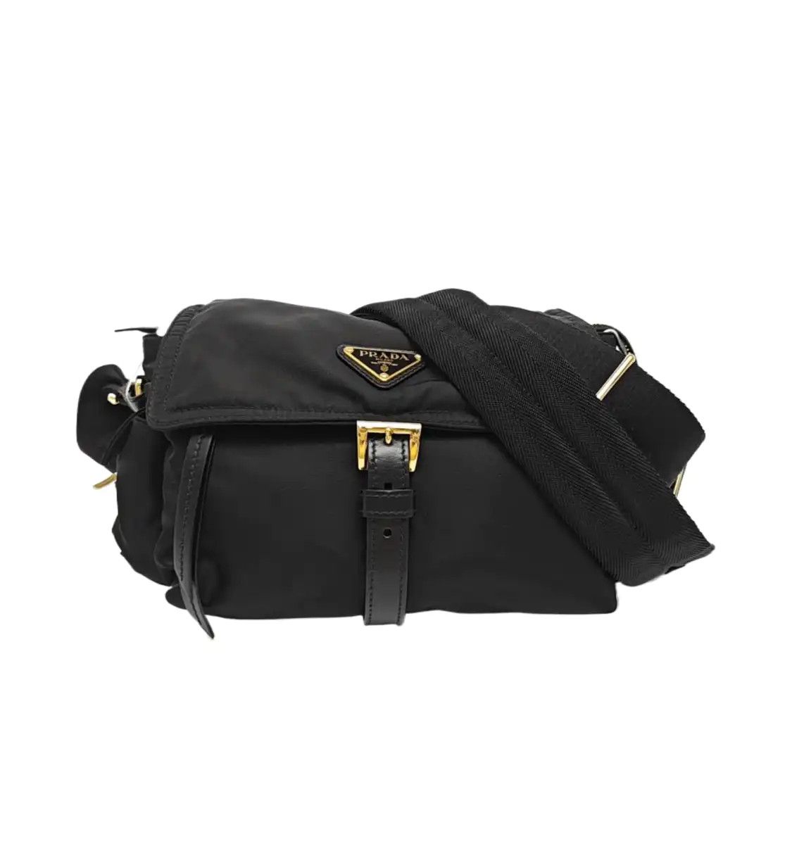 Prada PRADA Explore Medium black nylon logo shoulder bag handbag crossbody bag gold ha Size ONE SIZE - 1 Thumbnail