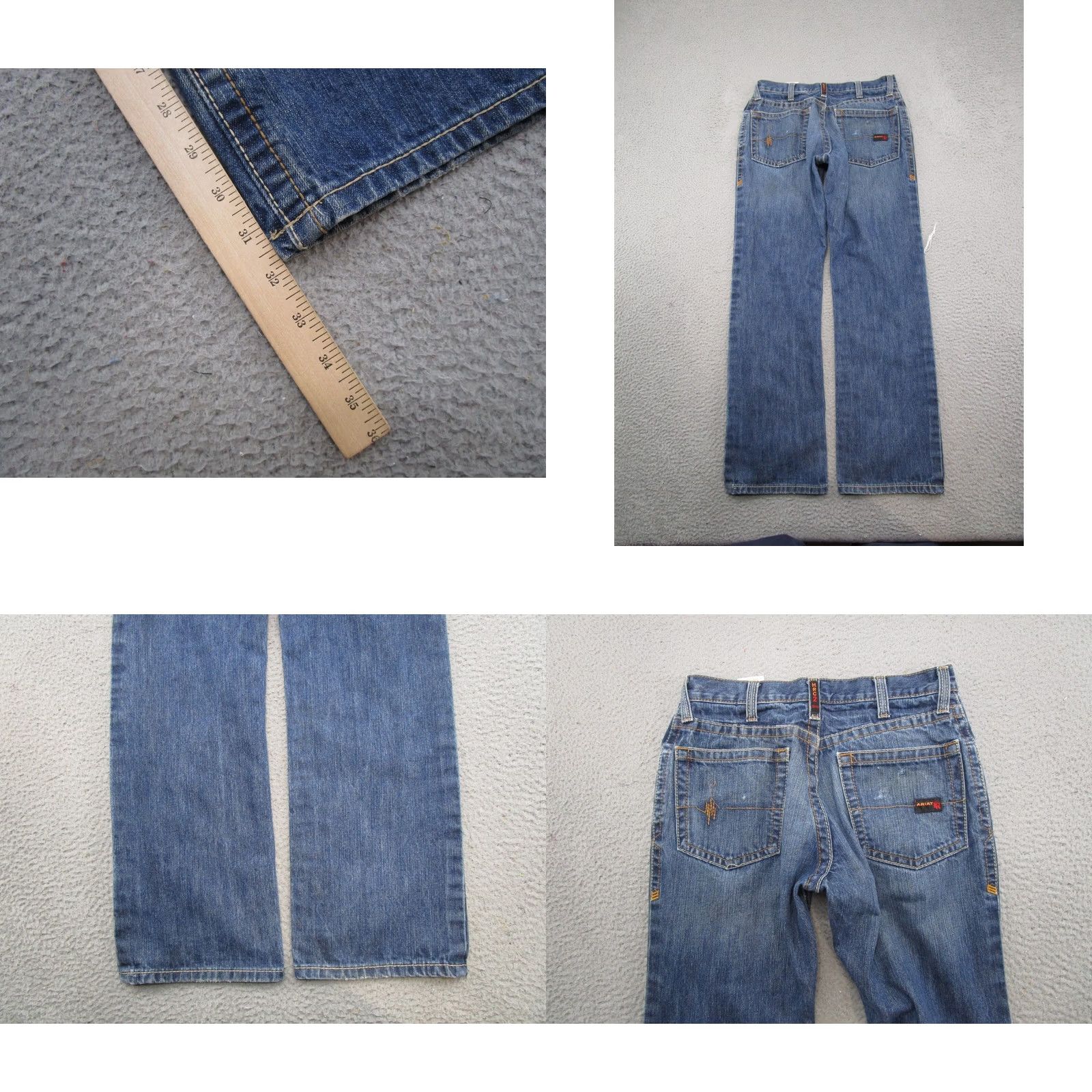 Ariat Ariat Jeans Blue Flame-Resistant M4 Low Rise Boot Cut 31x32 Men’s Denim 5-Pocket Slim Regular USA Cowboy Southwestern Size US 31 - 9 Thumbnail