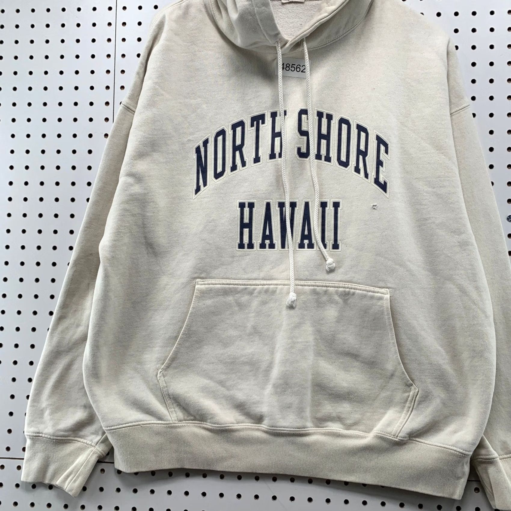 Vintage John Galt Hawaii Hoodie Womens OS Cream North Shore Oversized Sweatshirt Size ONE SIZE - 6 Thumbnail