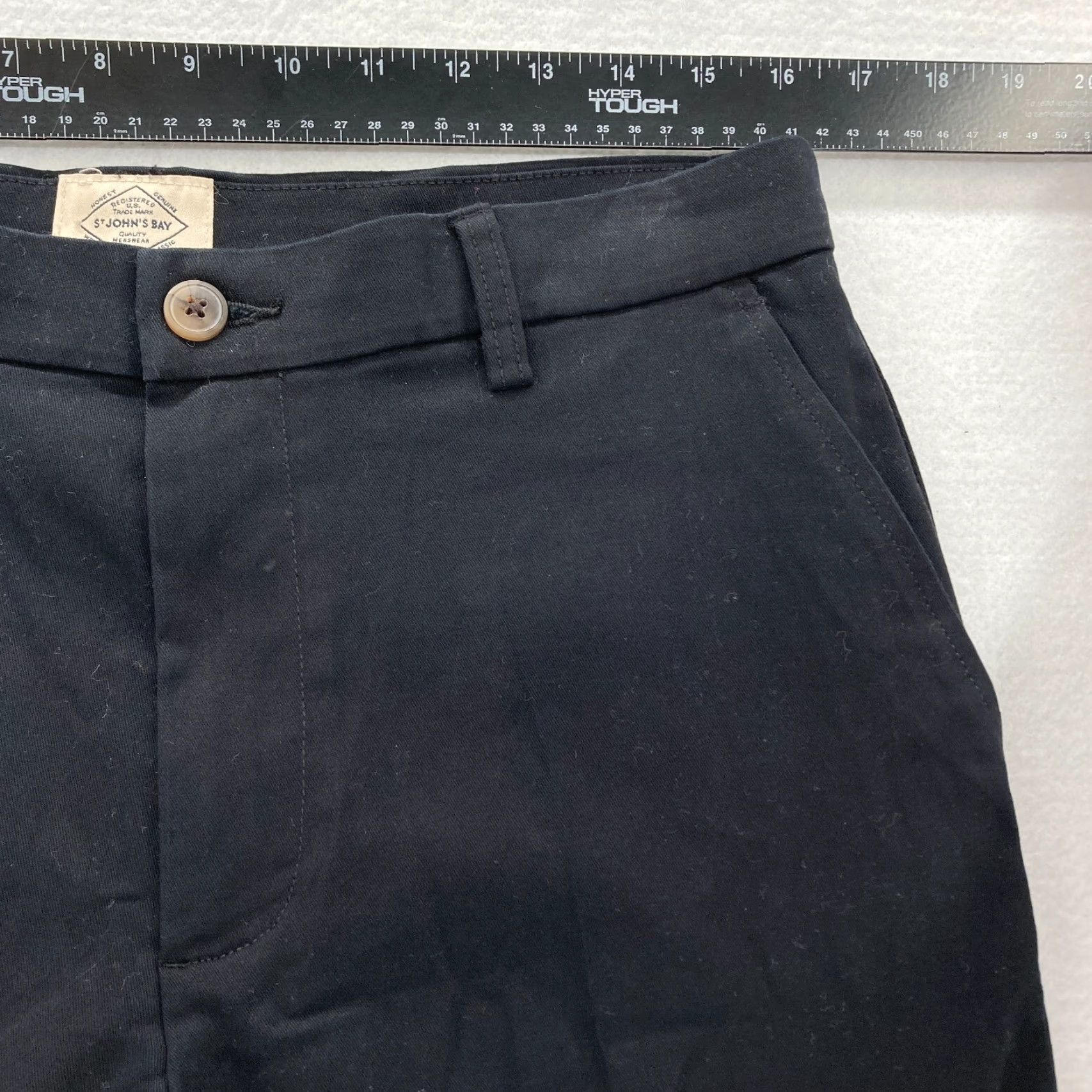 Vintage St Johns Bay Easy Care Pants Mens 32x32 Black Stretch Fabric Classic Fit Chino Pants Size US 32 / EU 48 - 5 Thumbnail