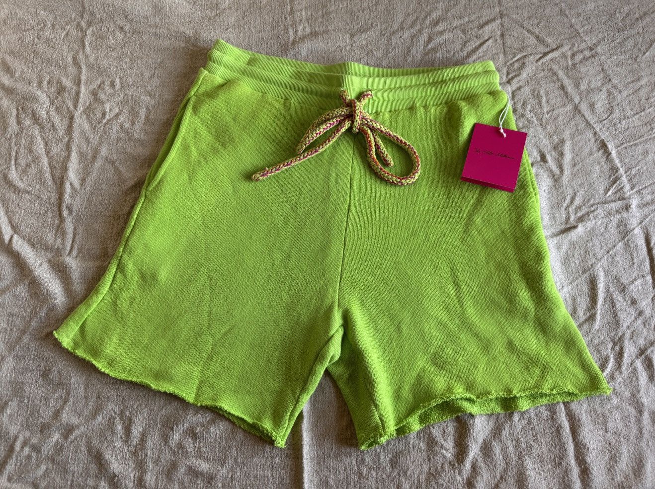 The Elder Statesman Neon green elder statesman cotton shorts Size US 34 / EU 50 - 1 Thumbnail