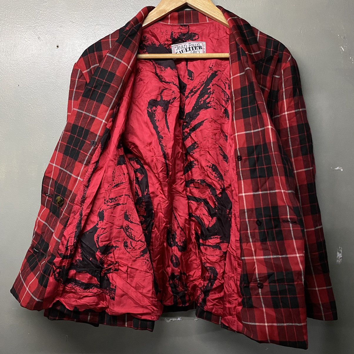 Jean Paul Gaultier Vintage Jean Paul Gaultier Red Tartan Hourglass Jacket Size 40S - 5 Thumbnail