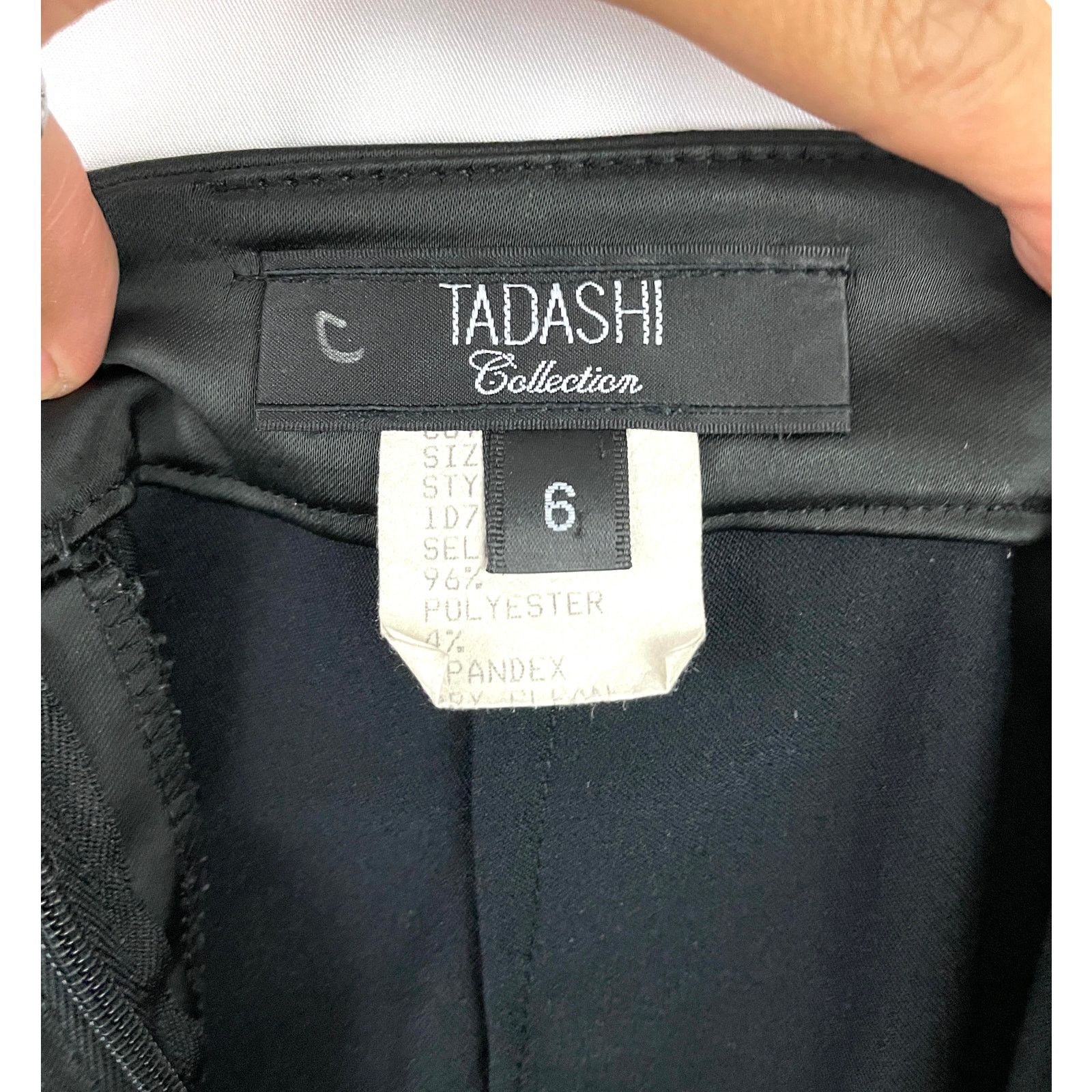 Tadashi Shoji VTG Tadashi Black Satin Pencil Skirt Midi Stretch Sz 6 Size 28" / US 6 / IT 42 - 4 Thumbnail