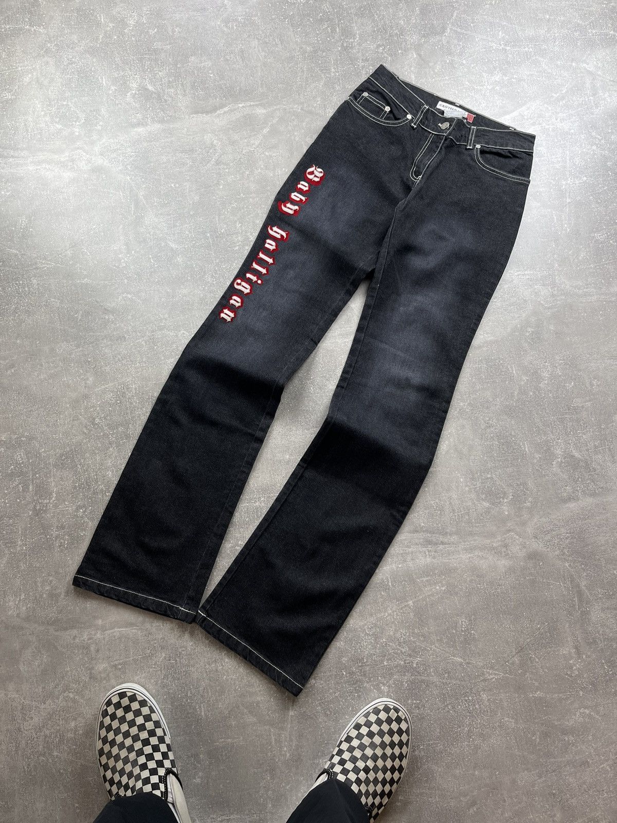 Jean Charles De Castelbajac × Vintage JC de Castelbajac Vintage 90s Y2K Flared Gray Jeans Size 27" / US 4 / IT 40 - 1 Thumbnail
