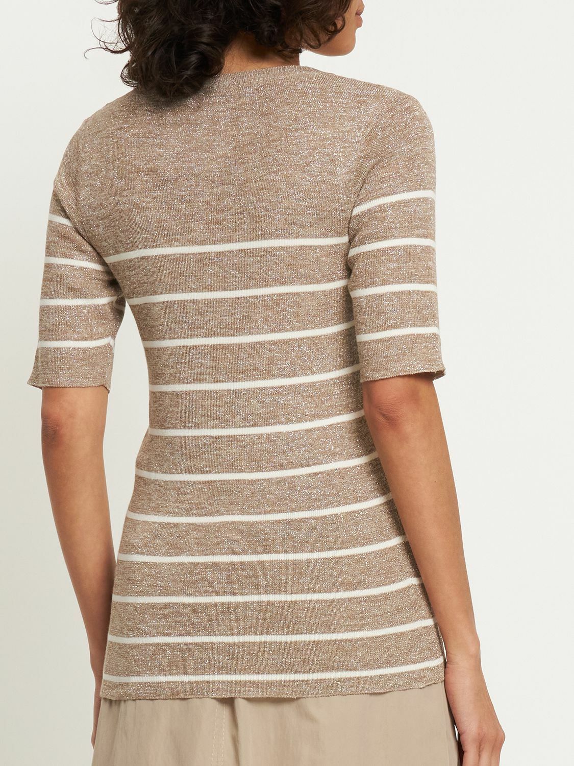 Brunello Cucinelli o1y0825 Crewneck Sweater in Khaki/White Size XXL / US 16-18 / IT 52-54 - 4 Thumbnail