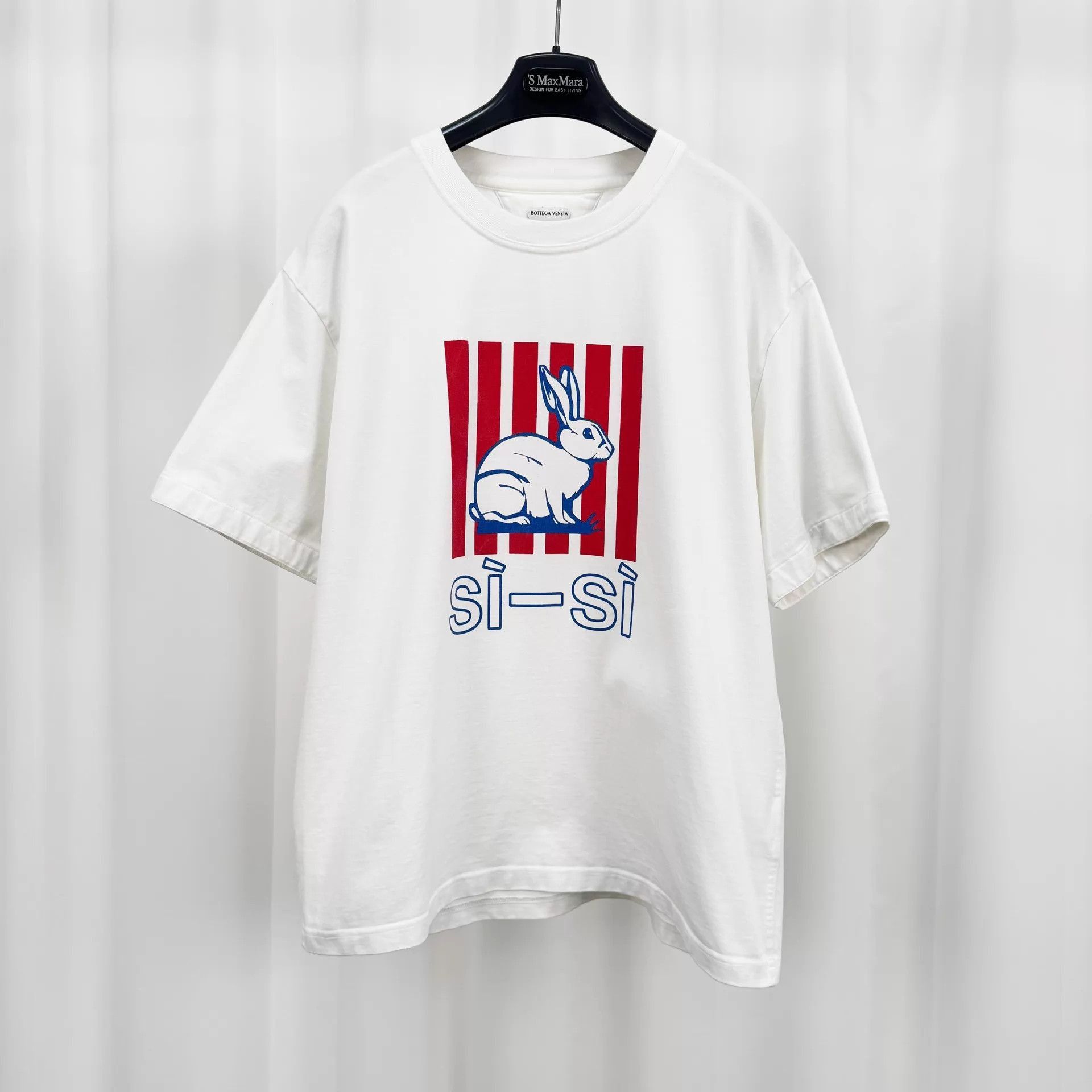 Bottega Veneta White Rabbit Graphic Short Sleeve T-Shirt Size US S / EU 44-46 / 1 - 1 Thumbnail