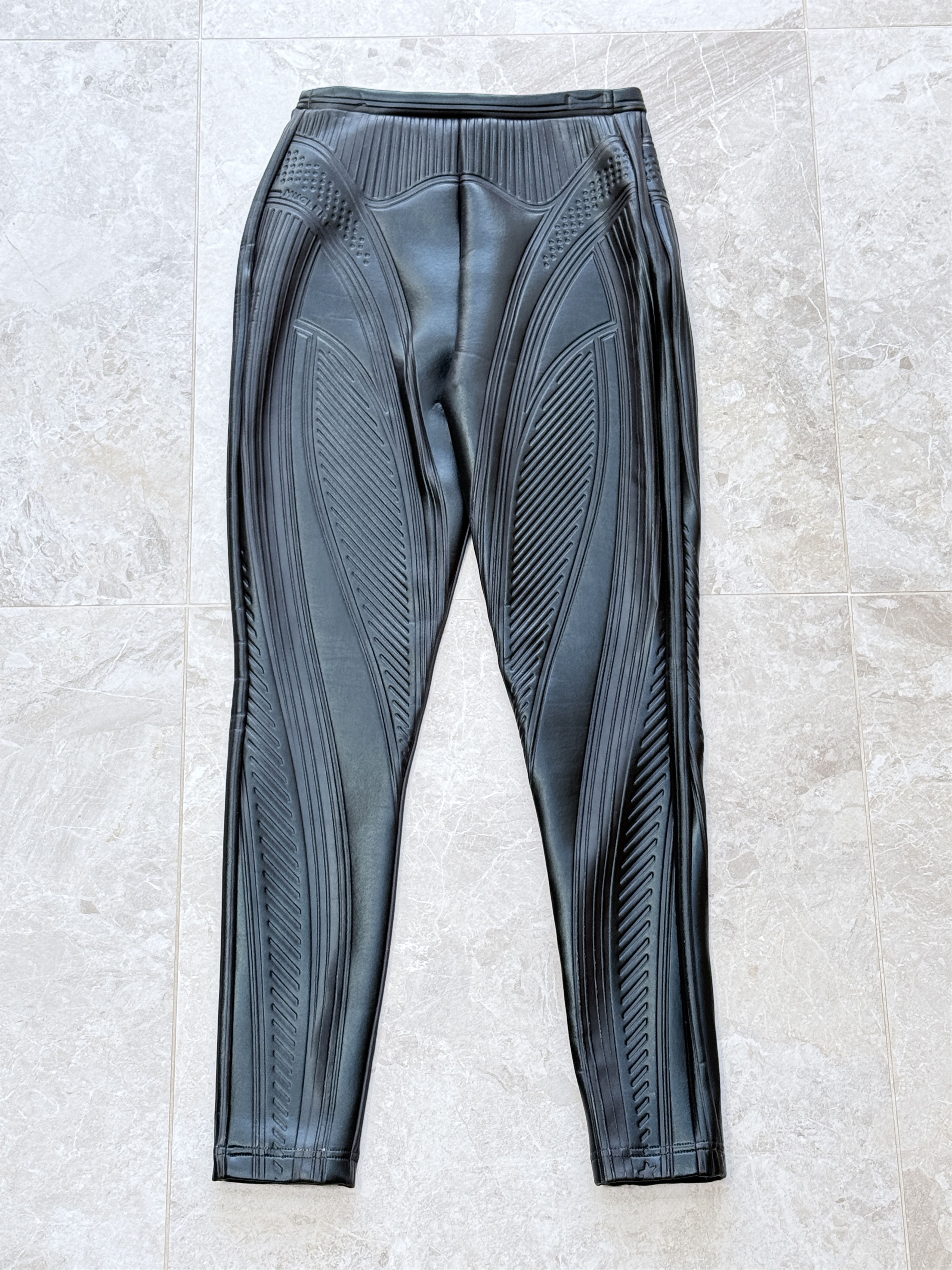 Mugler Embossed bonded scuba leggings Size 28" / US 6 / IT 42 - 5 Thumbnail
