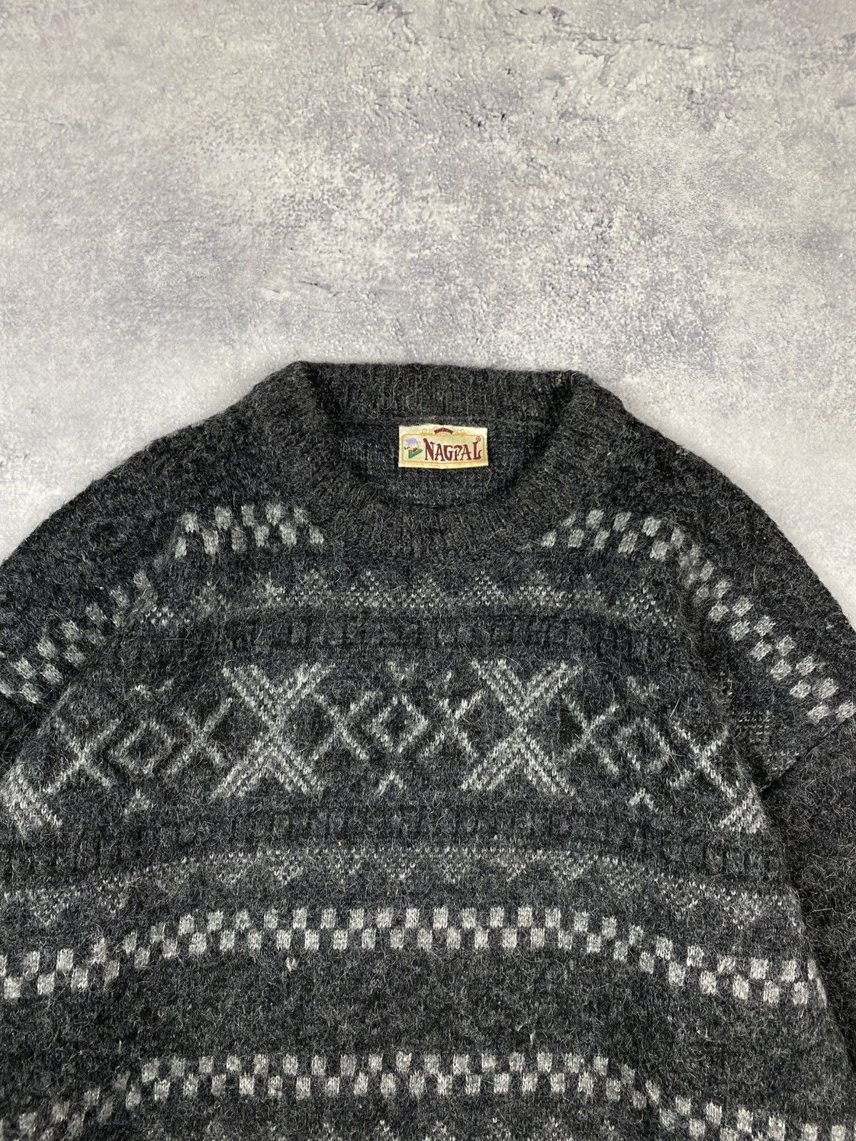 Other Vtg 90s Nagpal Geometric Aztec Wool Knit Gray Sweater Nordic Size US M / EU 48-50 / 2 - 5 Thumbnail