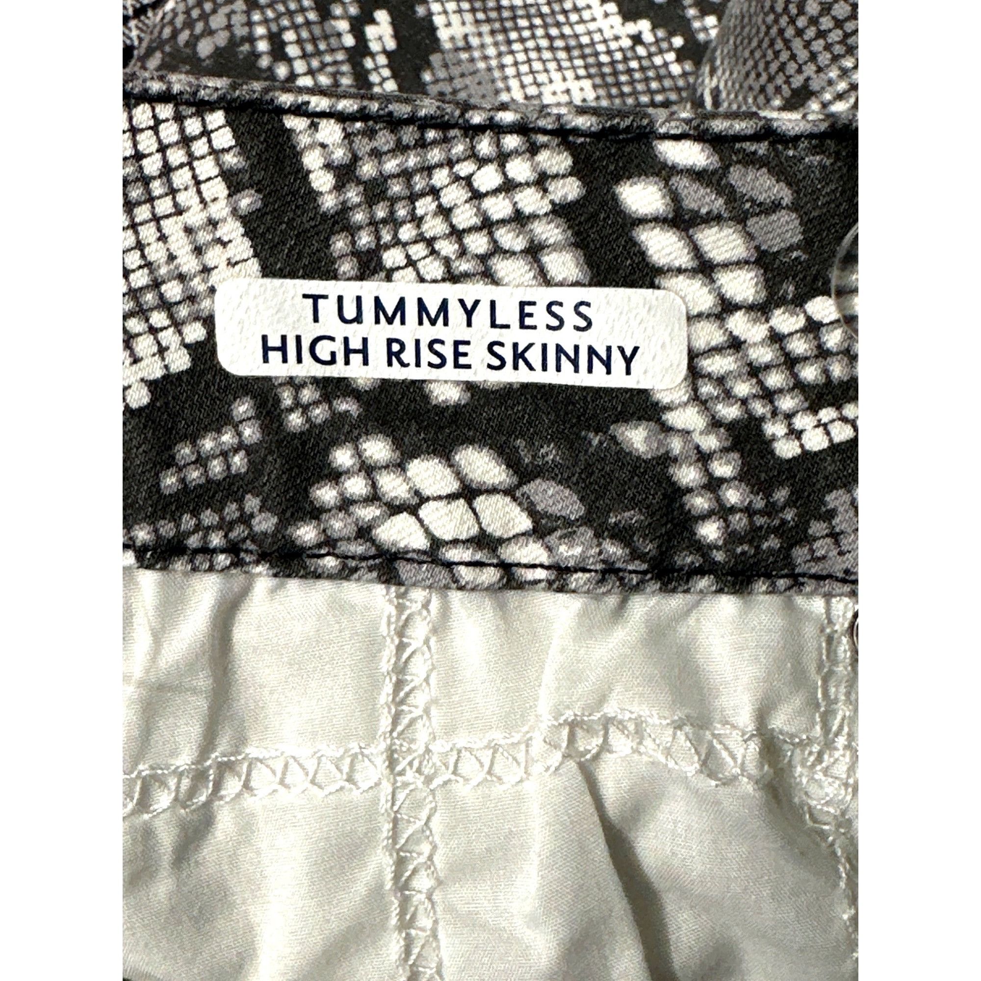 Seven 7 Seven7 Tummyless High Rise Skinny Jeans Black White Snakeski Size 28" / US 6 / IT 42 - 7 Thumbnail