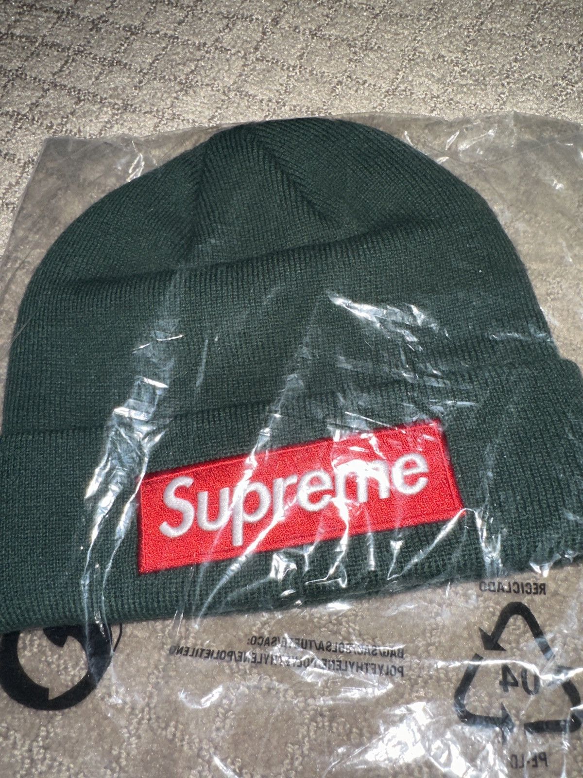 Supreme brand new dark pine FW22 new era beanie box logo | Grailed