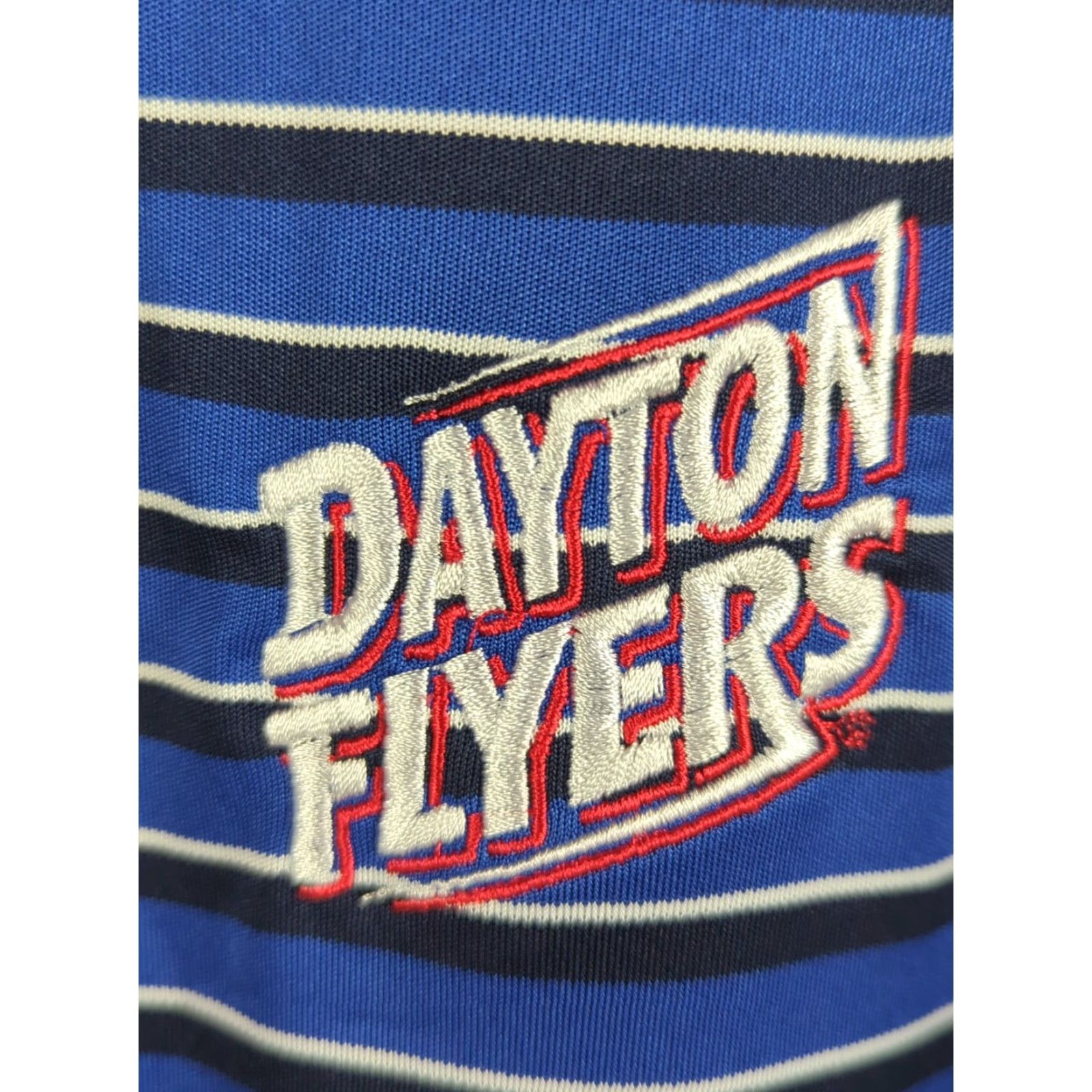 Vintage GEAR FOR SPORTS Dayton Flyers Polo Shirt Short Sleeve Blue Stripe Embroidered 2XL Mens Golf Shirt Size US XXL / EU 58 / 5 - 3 Thumbnail