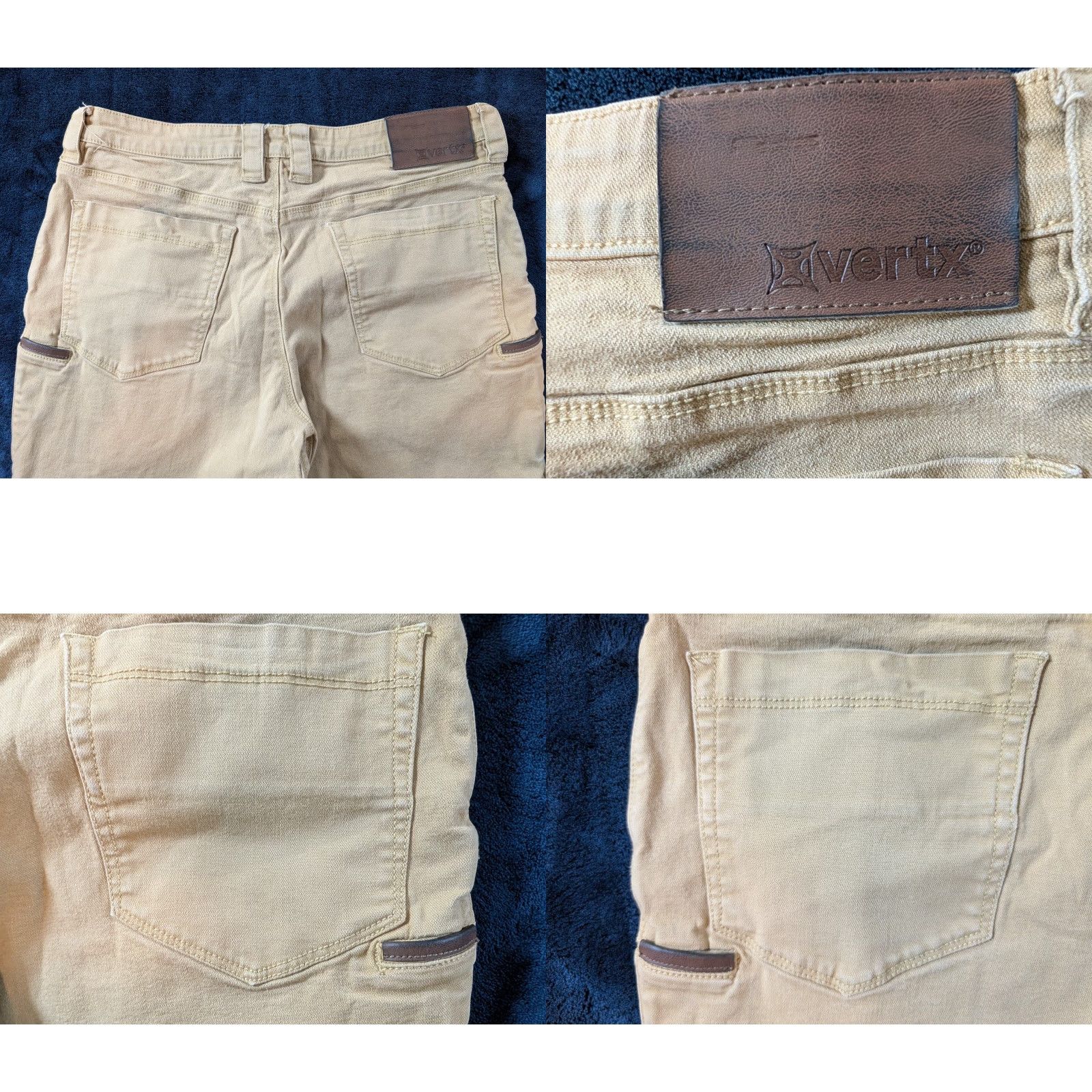 Vintage Vertx Jeans 32x30 Regular Straight Denim Stretch Pockets 5-Pocket Beige Tan Mens VTX1700 Jeans Size US 34 / EU 50 - 8 Thumbnail