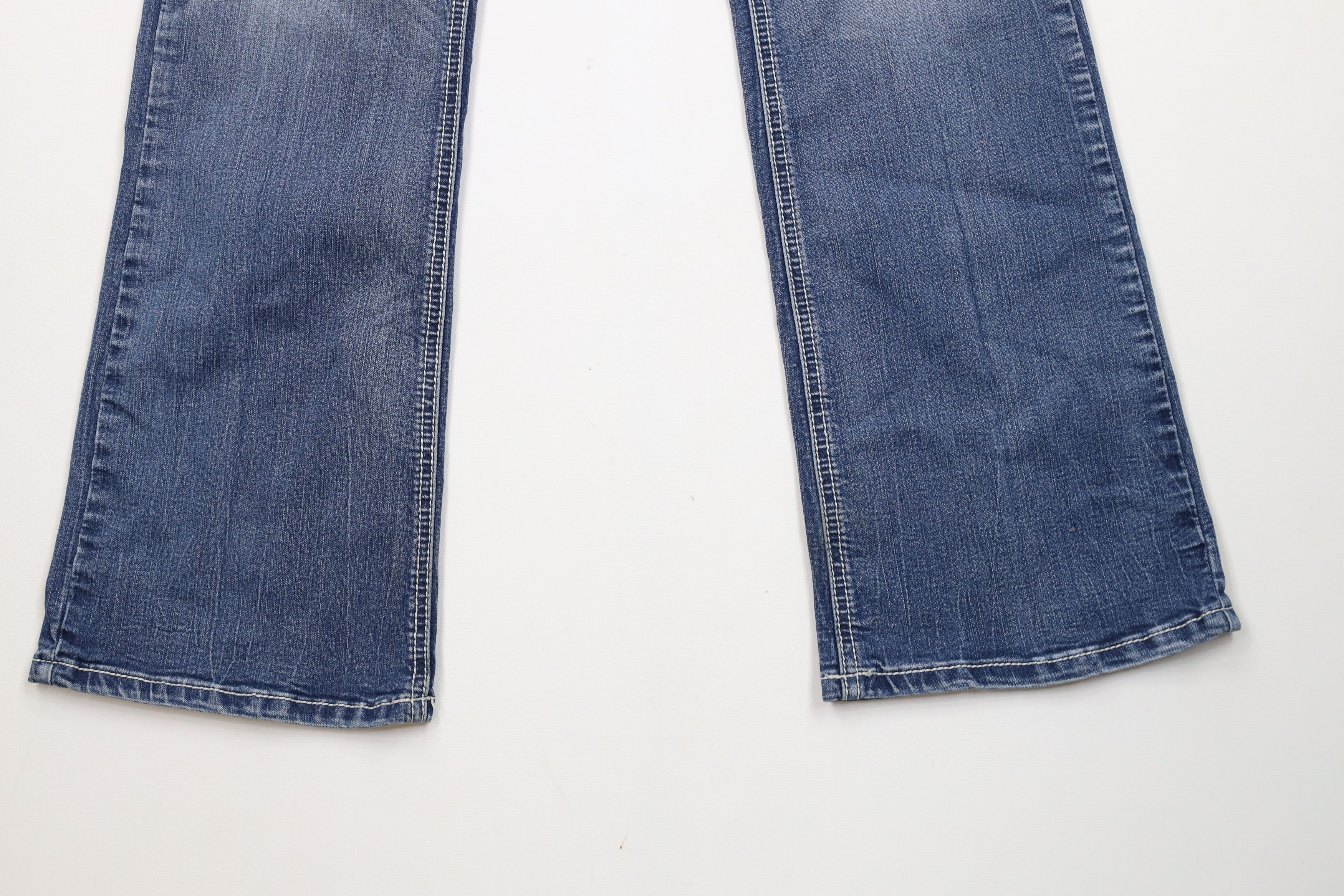 Vintage Vintage 90s Y2K Babydoll Sequin Heart Cross Flared Jeans Size 28" / US 6 / IT 42 - 4 Thumbnail