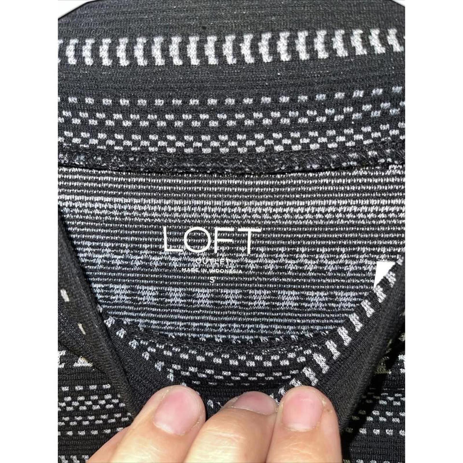 Other LOFT Black and White Patterned Turtleneck Sweater Size M / US 6-8 / IT 42-44 - 4 Thumbnail