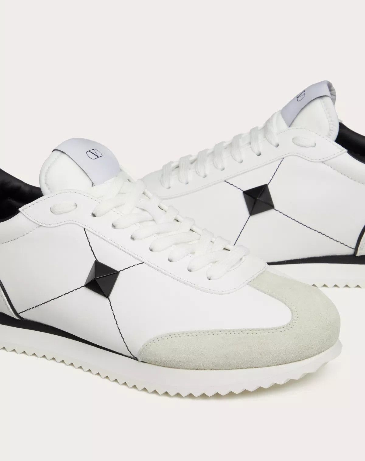Valentino oc11z0625 Stud Around Low-Top Calfskin Sneaker in White Size US 12 / EU 45 - 5 Thumbnail