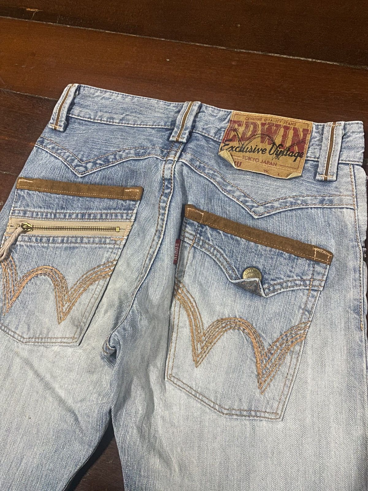 Edwin Thrashed Dirty Mud Edwin Exclusive Vintage Baggy Jeans🇯🇵 Size US 28 / EU 44 - 14 Thumbnail