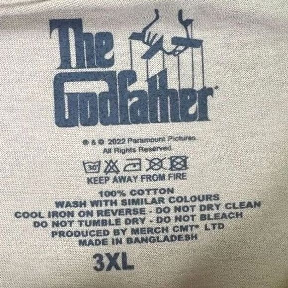 Vintage THE GODFATHER T-SHIRT Mens 3XL Beige Graphic Print Crew Neck Short Sleeve Vito Corleone Size US XXL / EU 58 / 5 - 4 Thumbnail