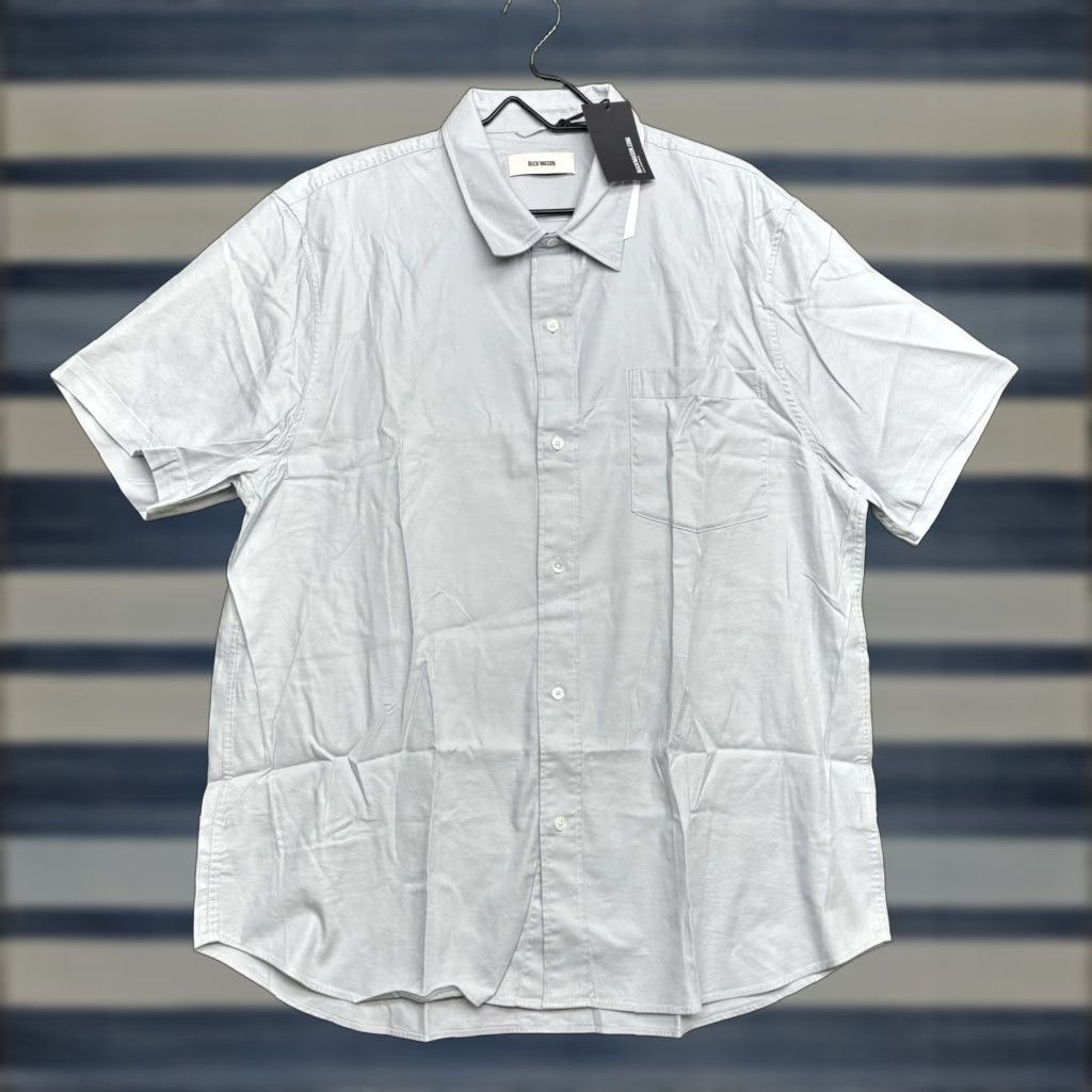 Mason's Buck Mason Shirt Mens 2XL Button Mist Draped Twill Short Sleeve One Pocket NEW - Cotton Blend Blue Twill Button-Up Casual Classic Fit Mens Shirt Size US XXL / EU 58 / 5 - 1 Thumbnail