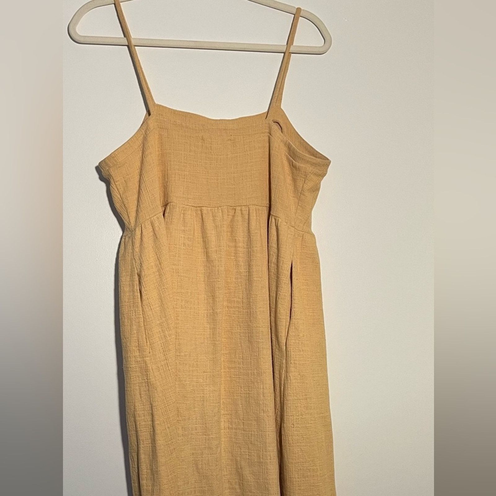 Madewell Madewell Gold Yellow Cami Button Sleeveless Dress Sz L Size L / US 10 / IT 46 - 8 Thumbnail