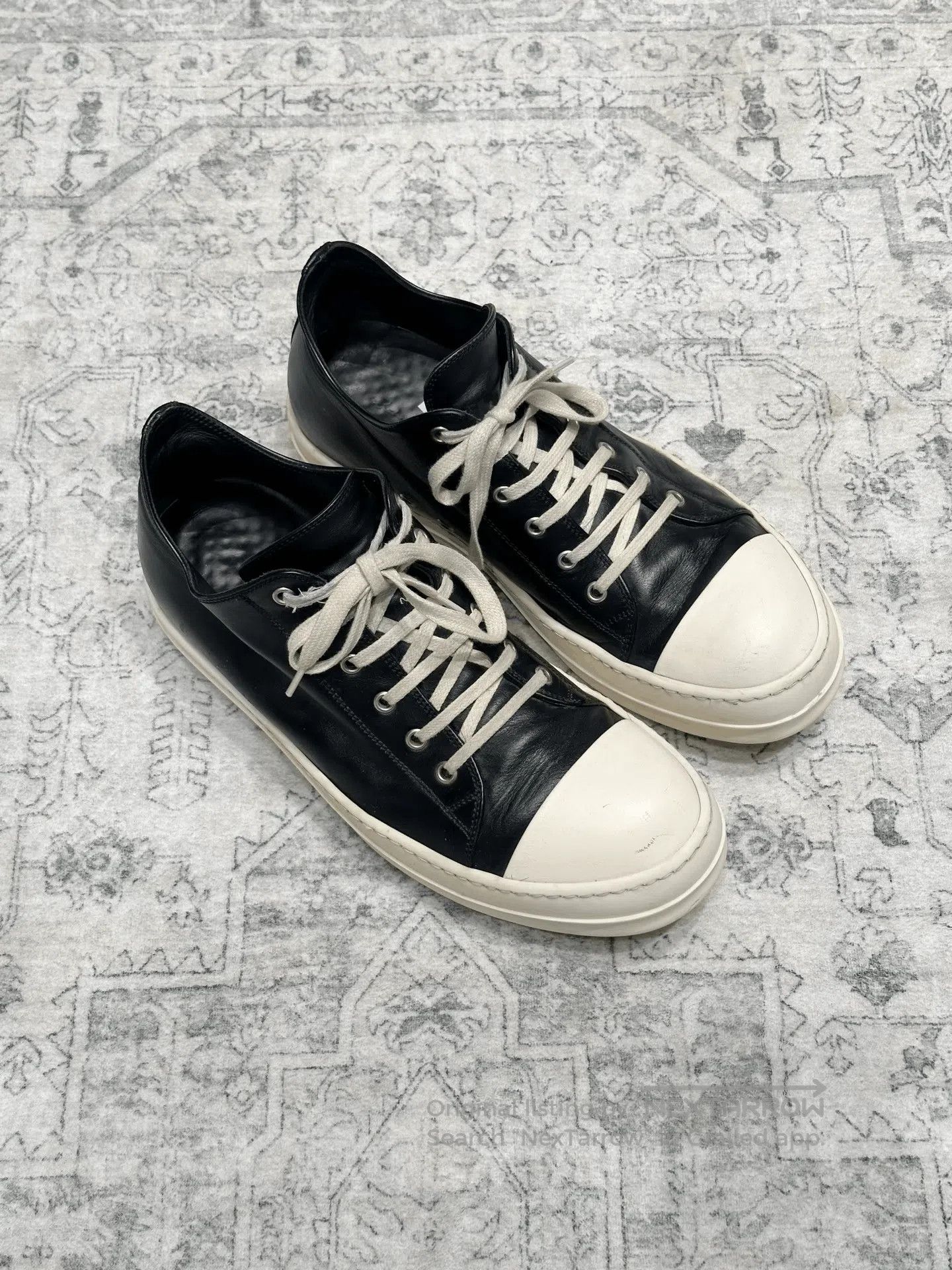 Rick Owens Rick Owens x Converse Low Top Leather Black White. Size US 10 / EU 43 - 2 Thumbnail