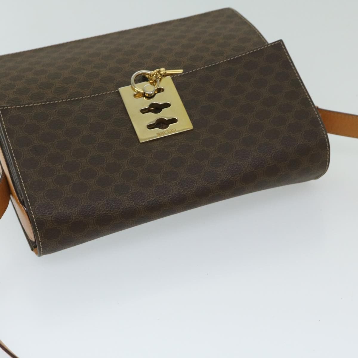 Celine CELINE Macadam Canvas Shoulder Bag Pvc Brown Size ONE SIZE - 6 Thumbnail