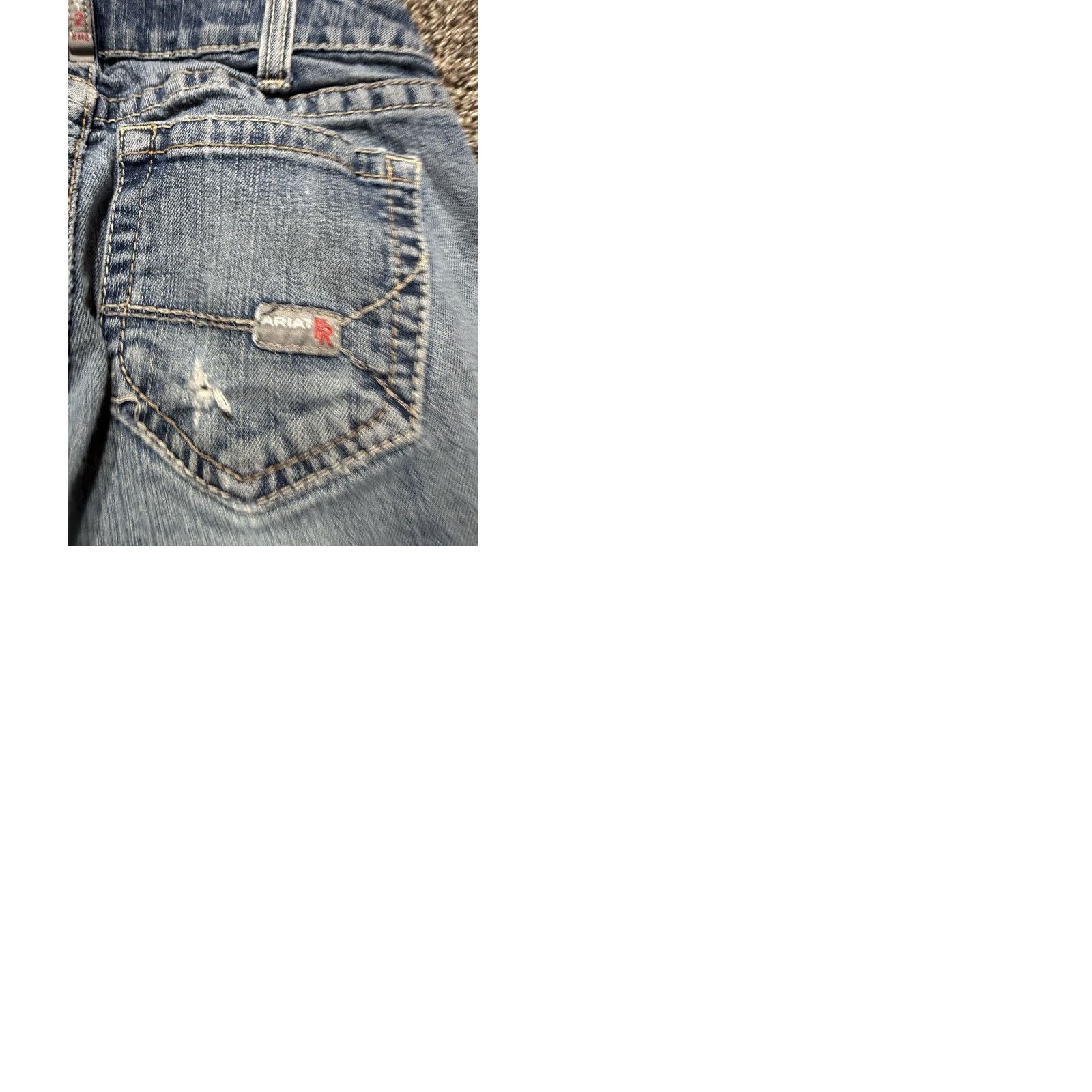 Ariat Ariat Flame-Resistant Women's Jeans Size 26 Blue Denim 28x30 Bootcut 5-Pocket Zip Mid Rise Regular Cotton Denim Jeans Womens Size 28" / US 6 / IT 42 - 9 Thumbnail