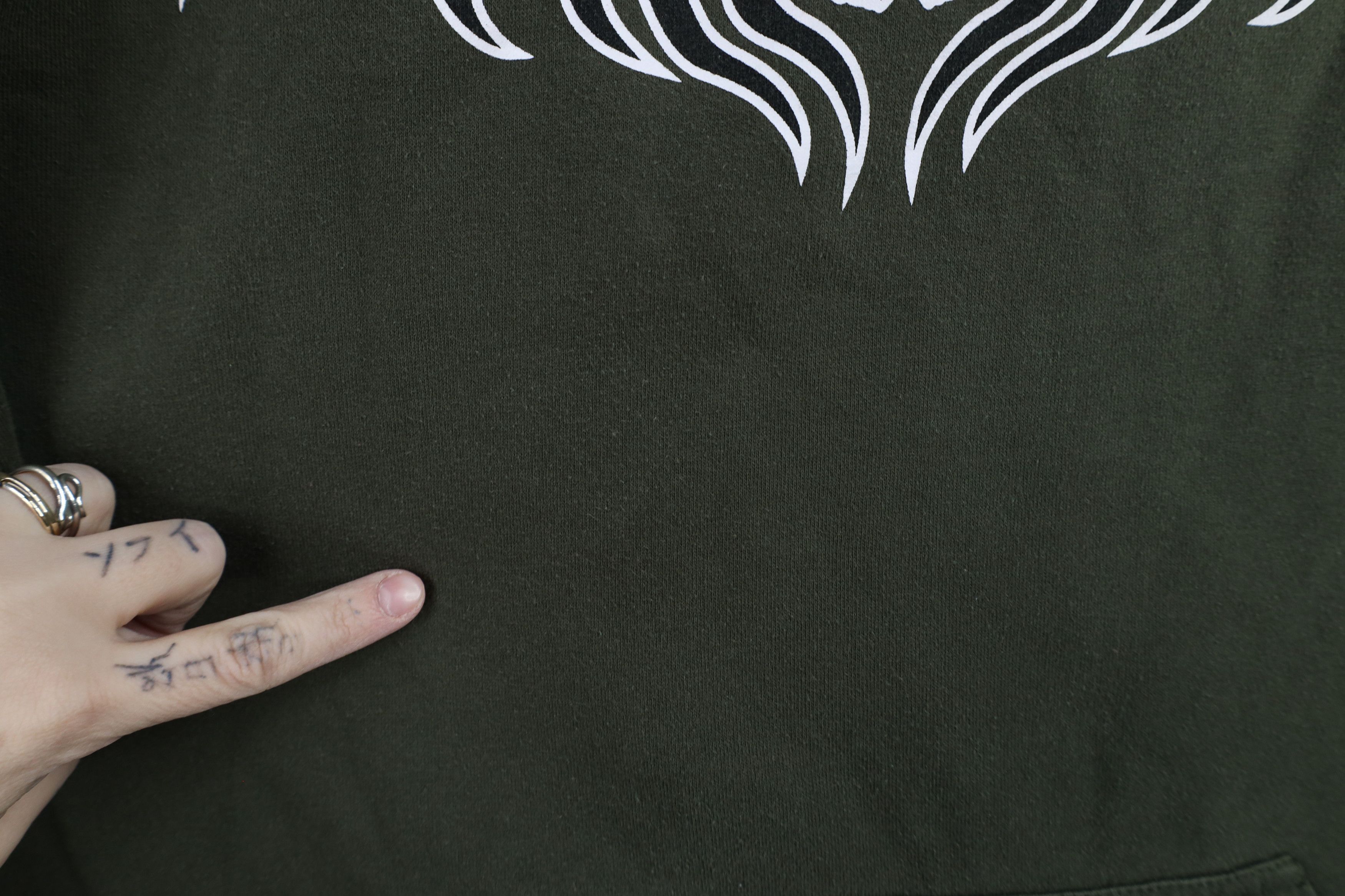 Vintage Vintage 90s Y2K Streetwear Skeleton Tribal Hoodie Green Size US L / EU 52-54 / 3 - 8 Thumbnail